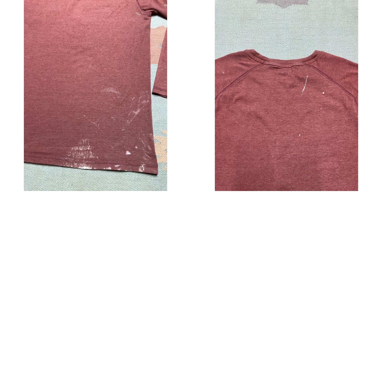 Dickies VINTAGE Dickies pocket T-shirt long sleeve temp IQ paint splatter maroon burgundy M Red Mens T-Shirt Long Sleeve Pocket 21” 28.5” Size US M / EU 48-50 / 2 - 9 Thumbnail