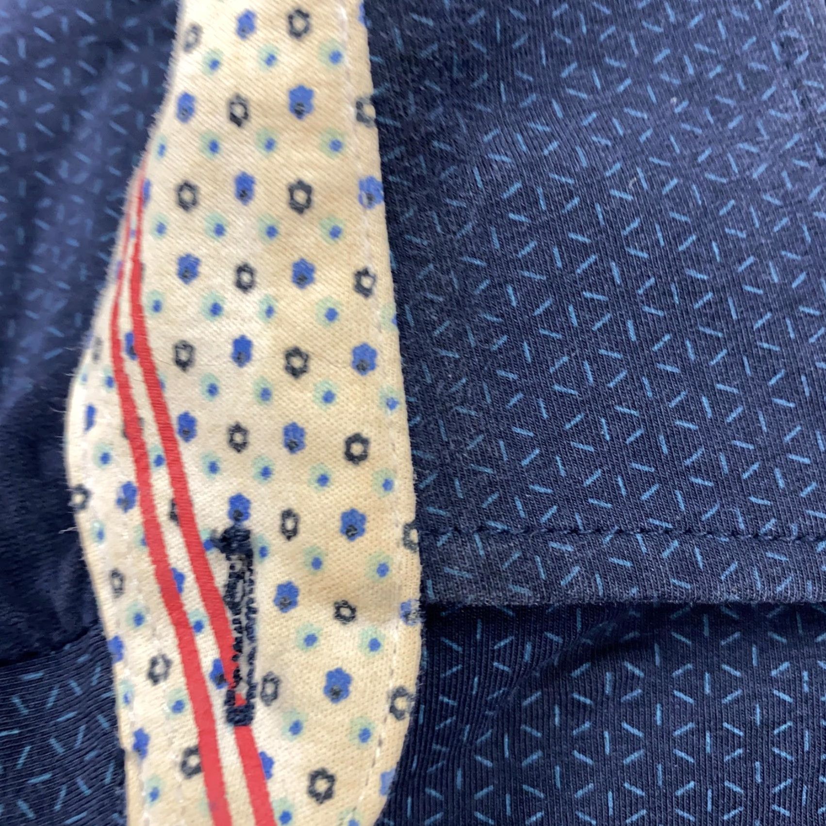 Vintage Buttercloth Mens XL Tall Fit Stretch Button-Up Shirt Blue Geometric Long Sleeve Size US XL / EU 56 / 4 - 6 Thumbnail