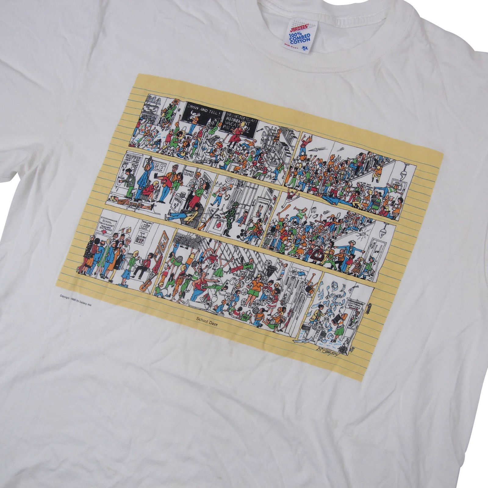 Vintage Vintage B.Johnson "School Daze" Cartoon Graphic Art Shirt Size US XL / EU 56 / 4 - 2 Thumbnail
