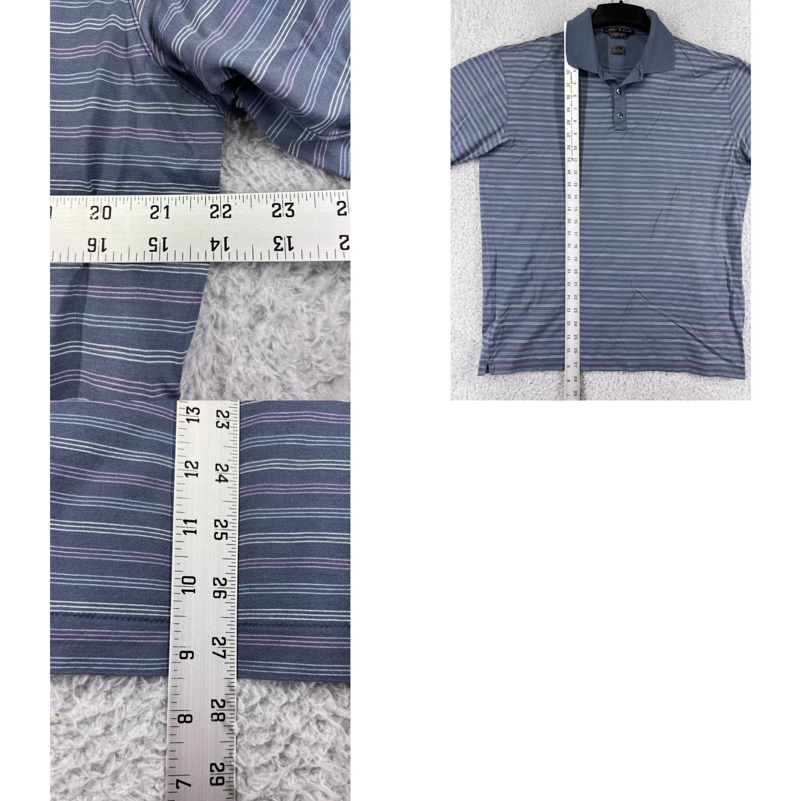 Nike Nike Tiger Woods Nike Dri-Fit Shirt Polo for Men Large Blue Striped 100% Cotton Golf / Casual Workwear Size US L / EU 52-54 / 3 - 9 Thumbnail