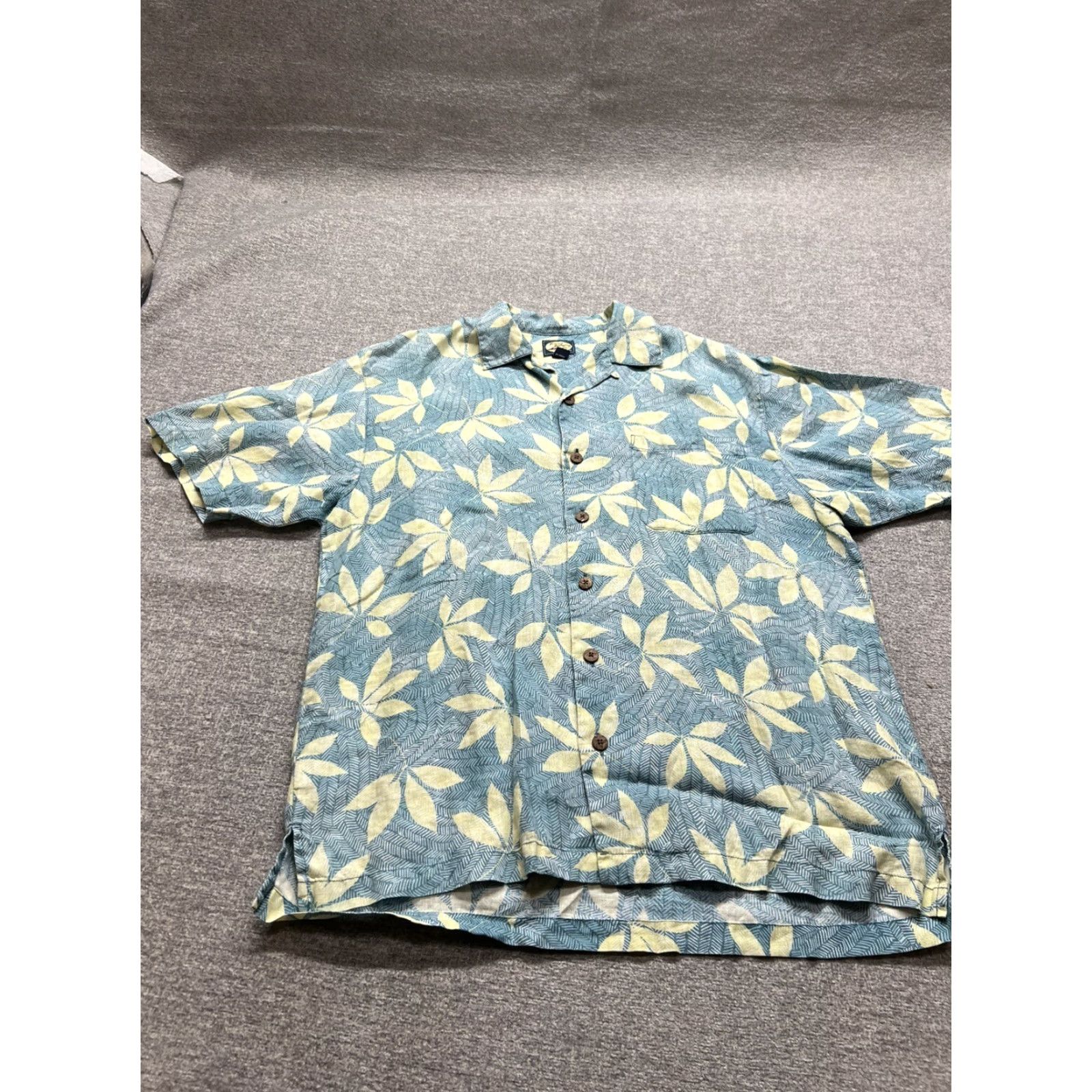 Tommy Bahama VINTAGE Tommy Bahama Men's Lavish Leaves Silk Camp Shirt Medium Blue Geez Relax Size US M / EU 48-50 / 2 - 2 Thumbnail