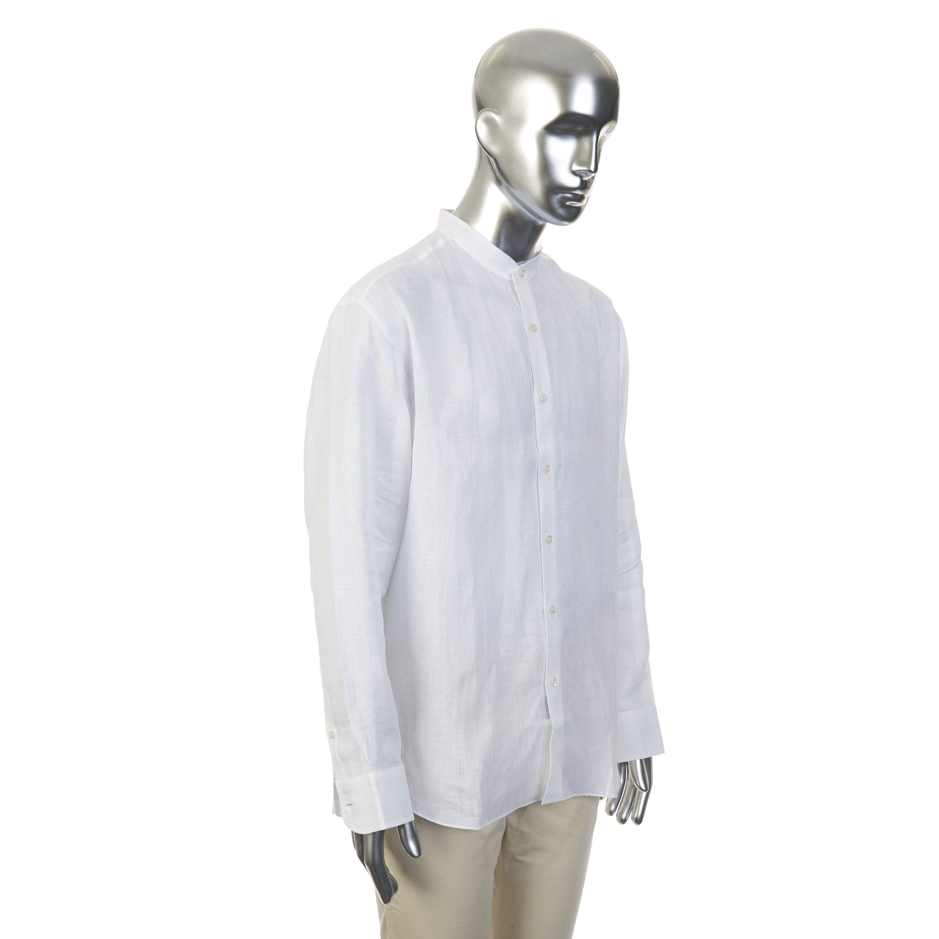 Brioni White Linen Shirt Size US XL / EU 56 / 4 - 9 Thumbnail