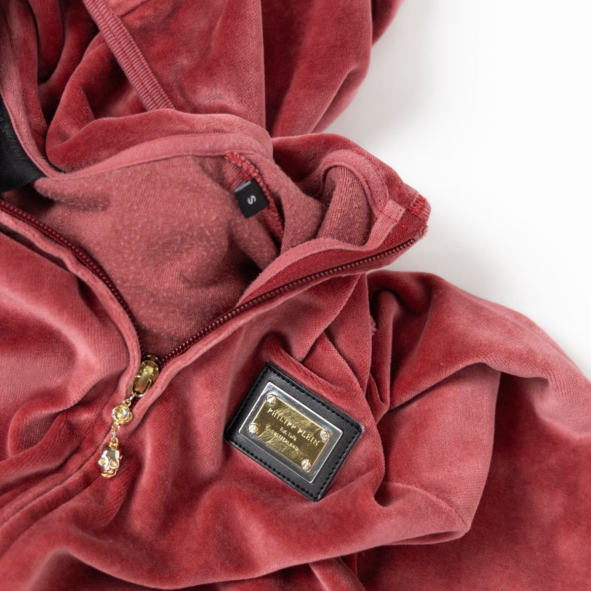 Philipp Plein Philipp Plein Women Luxury Velour Hoodie Full Zip Skull Logo Size S / US 4 / IT 40 - 6 Thumbnail