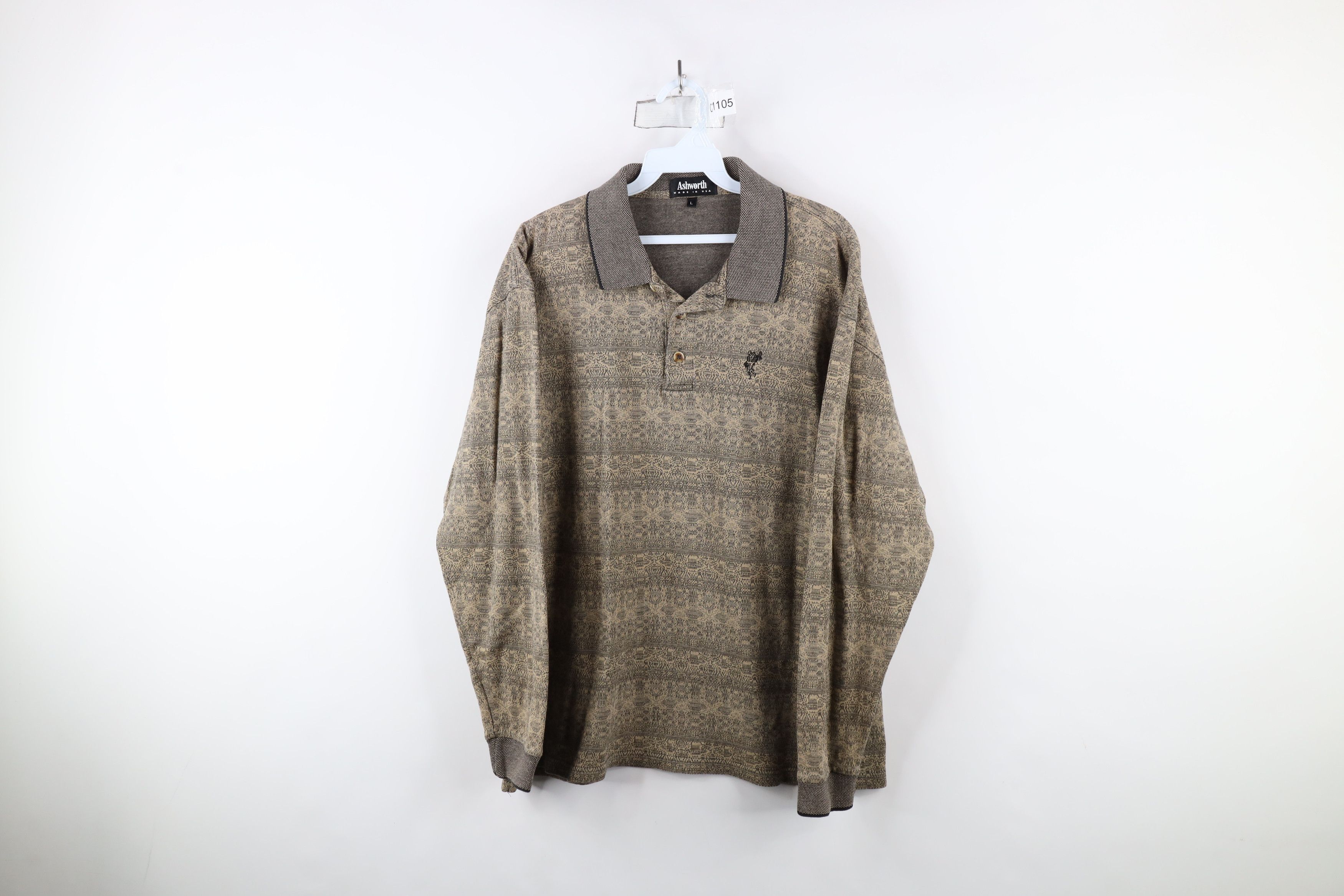 Vintage Vintage 90s Streetwear Southwestern Long Sleeve Polo USA Size US L / EU 52-54 / 3 - 1 Thumbnail