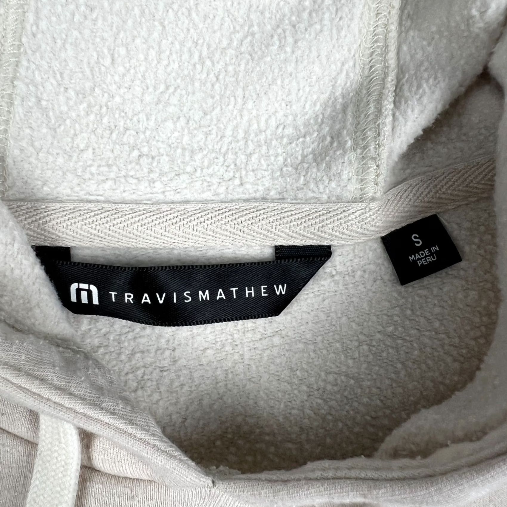 TravisMathew Travis Mathew Hoodie Pullover Hooded Sweatshirt Mens Small Beige Golf Knit Cotton Polyester Winter Fall Spring Size US S / EU 44-46 / 1 - 3 Thumbnail