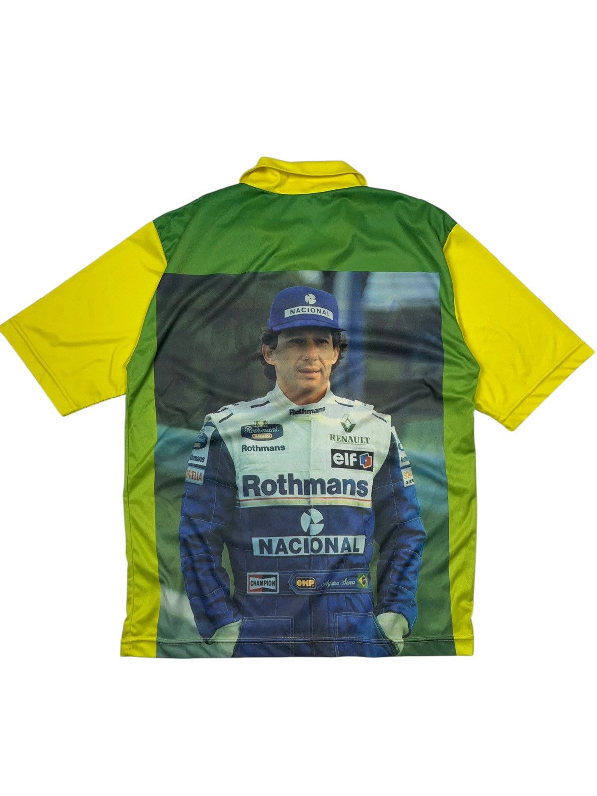 Formula 1 × Vintage Vintage Ayrton Senna All Over Print Polo Jersey Shirt Size US XL / EU 56 / 4 - 2 Thumbnail