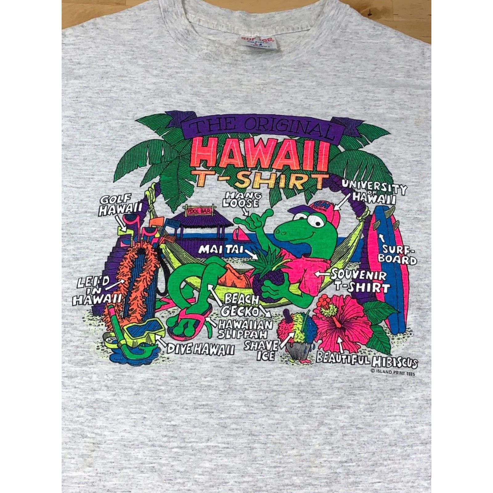 Vintage VINTAGE Hawaii Graphic Tee Gray L Short Sleeve Casual Mens Size US L / EU 52-54 / 3 - 2 Thumbnail