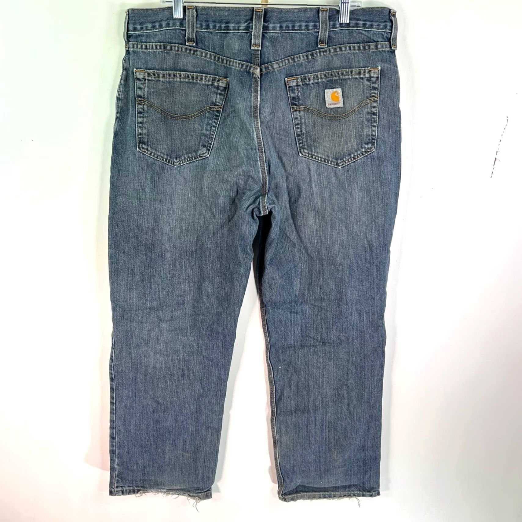 Carhartt Carhartt Jeans Relaxed Fit Straight Denim Blue 38 Mens 30 Inseam Distressed 5-Pocket Logo Button Zipper Medium Wash Regular Size Type Jeans Size US 38 / EU 54 - 7 Thumbnail