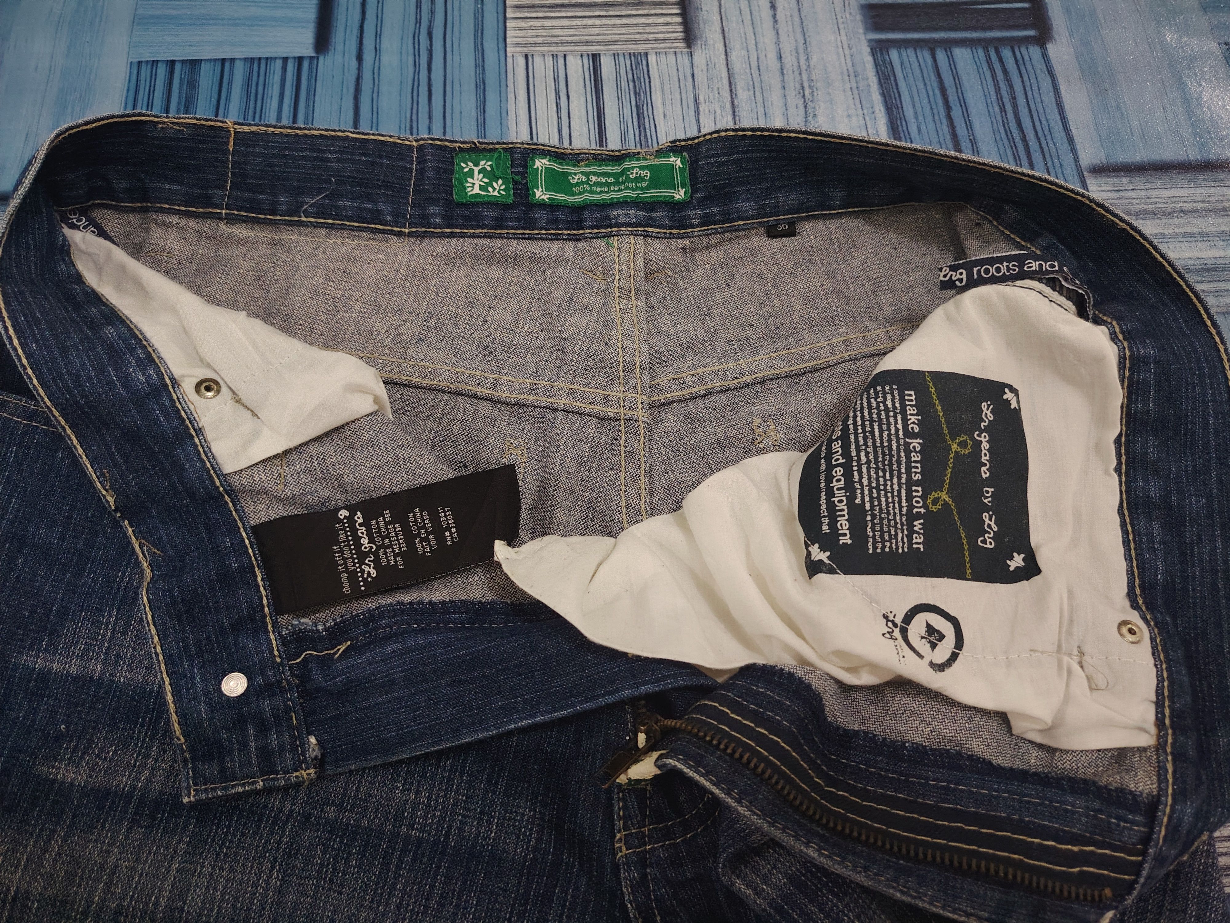 Japanese Brand 💥Insane💥 90's LRG Baggy Flared Jeans Size US 35 - 10 Thumbnail