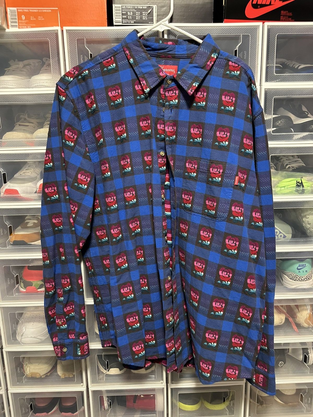 トップス supreme 19SS ROSE BUFFALO PLAID SHIRT L Supreme Rose Buffalo Plaid Shirt (SS19) - $138
