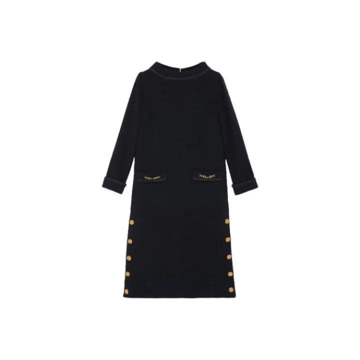 Gucci Gucci Long Sleeve Dress in Deep Blue-2507 Size L / US 10 / IT 46 - 7 Thumbnail