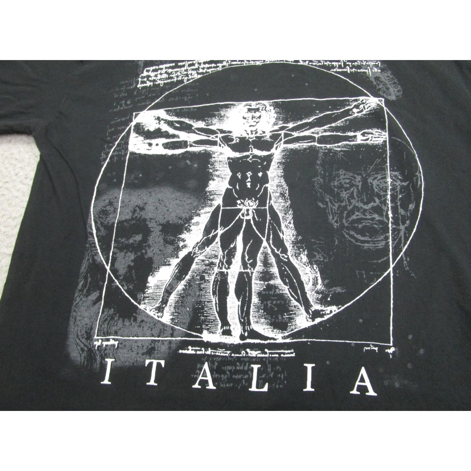 Vintage VINTAGE KOKSE Shirt Mens 2XL T-Shirt Black Crew Neck Graphic Front Vitruvian Man Italia Leonardo da Vinci Countries Art Size US XXL / EU 58 / 5 - 4 Thumbnail