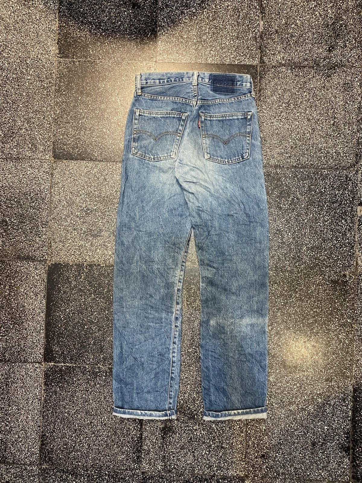 Levi's × Levi's Vintage Clothing 90s Levis 502XX Big E Selvedge Red Line Jeans Blue Washed Size US 27 - 2 Thumbnail