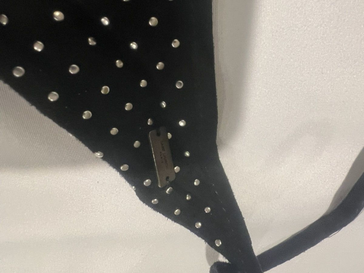 Saint Laurent Paris Saint Laurent suede triangle dotted scarf. $1500 Size ONE SIZE - 6 Thumbnail