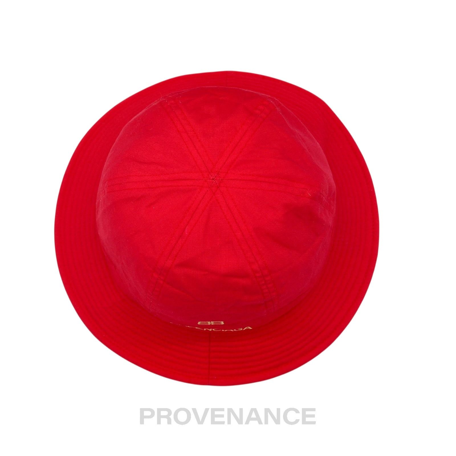 Balenciaga 🔴 Balenciaga BB Logo Embroidered Bucket Hat - Red M Size ONE SIZE - 3 Thumbnail