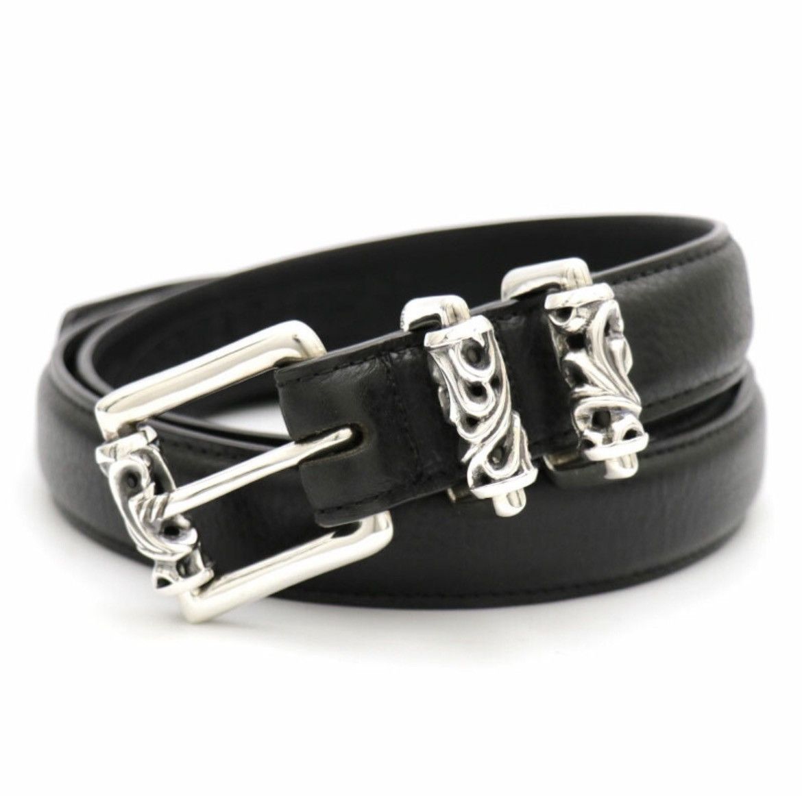 Chrome Hearts Chrome Hearts roller belt Leather Belt Silver 1.0 38inch Size ONE SIZE - 1 Thumbnail