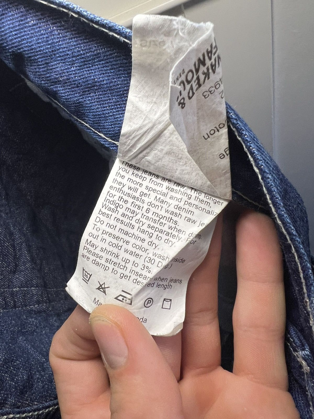 Naked & Famous Vintage Naked & Famous faded raw selvedge denim blue jeans Size US 31 - 19 Thumbnail