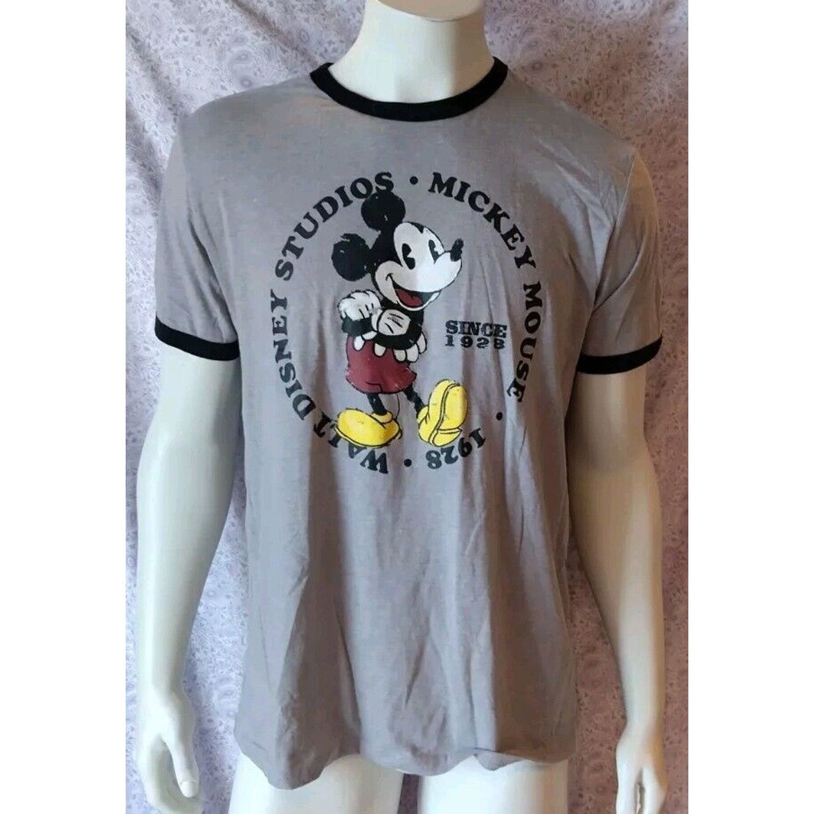 Disney Walt Disney Studios 1928 Mickey Mouse Distressed Ringer Lrg. Size US XL / EU 56 / 4 - 1 Thumbnail