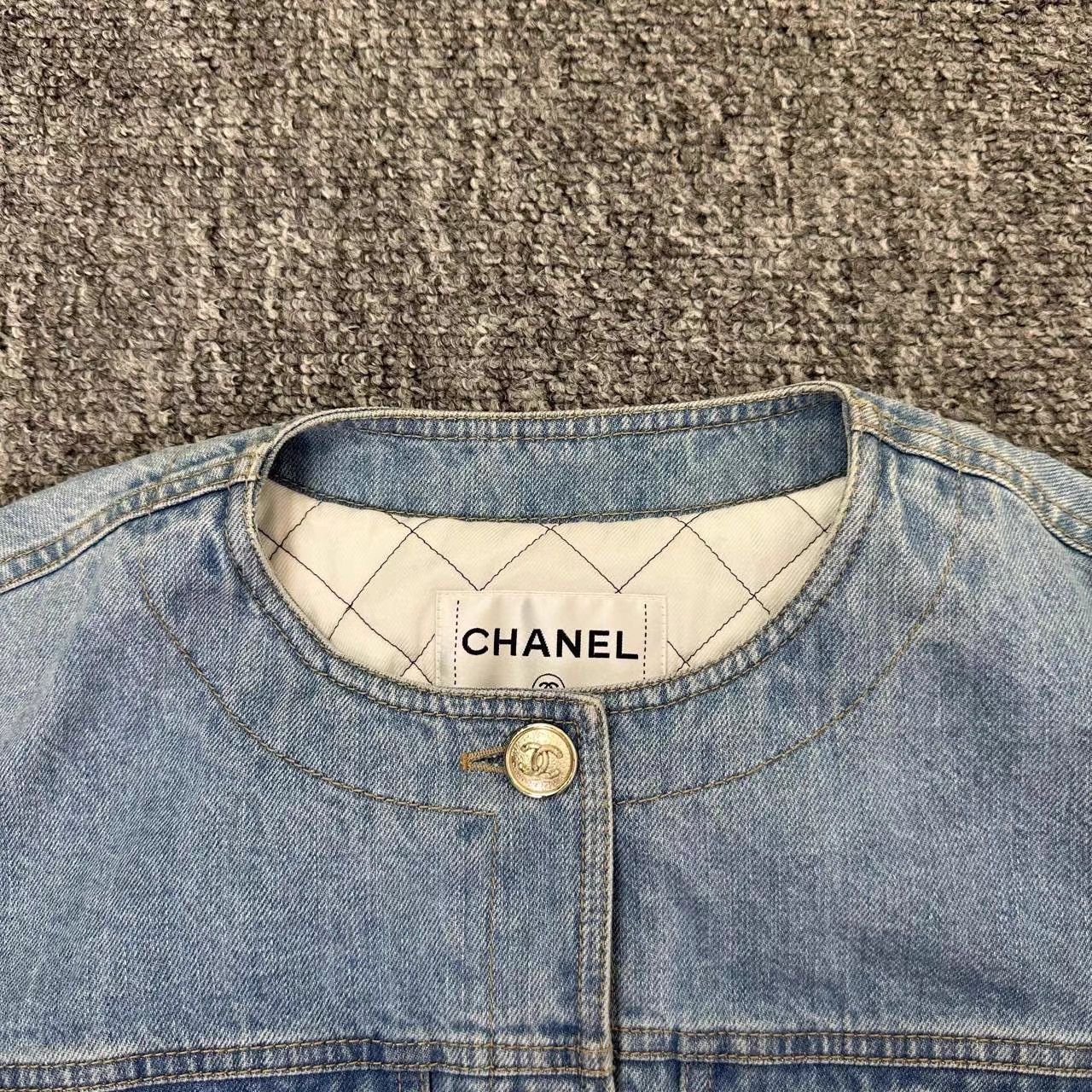 Chanel Chanel Blue Quilted Denim Short Jacket K12 Size XS / US 0-2 / IT 36-38 - 3 Thumbnail