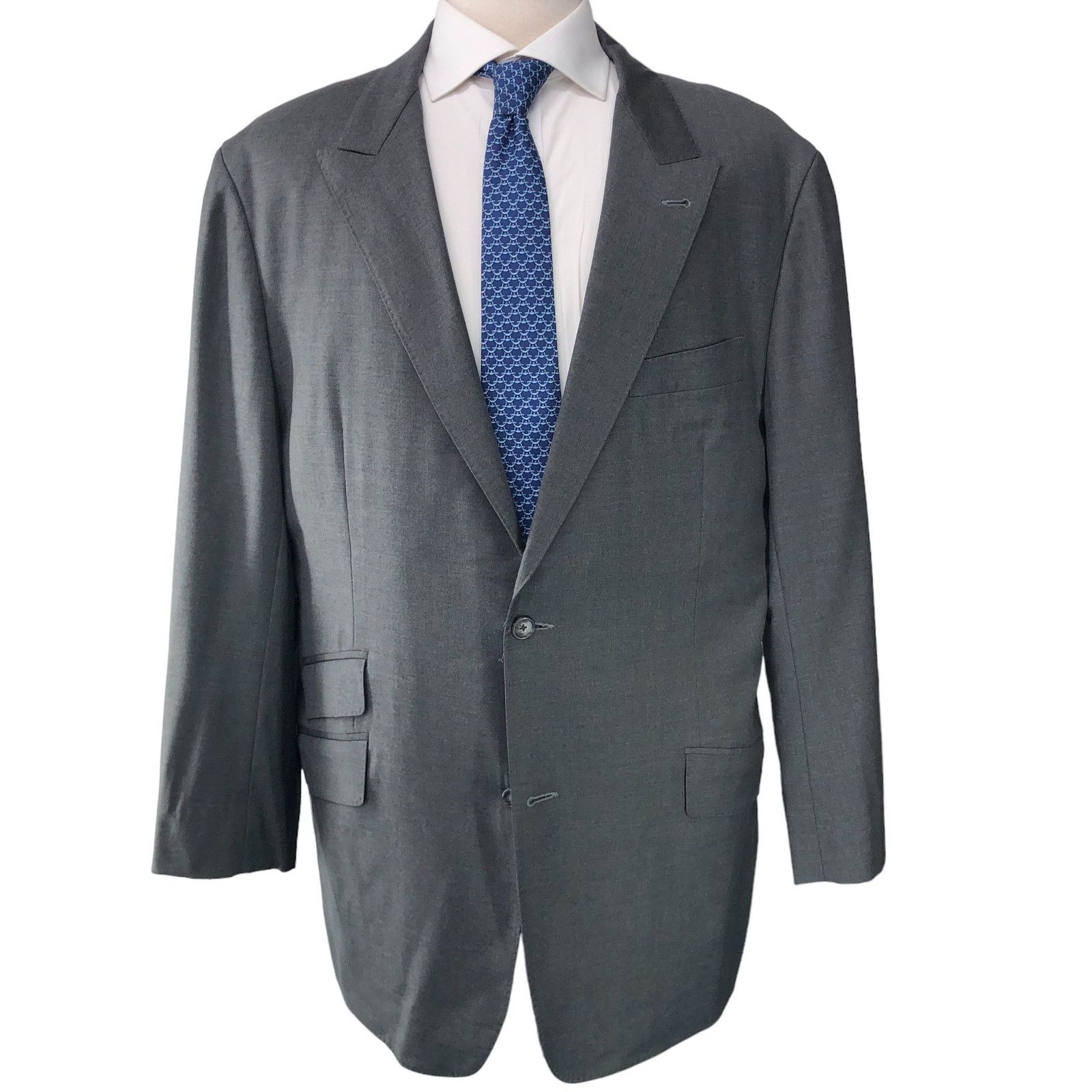 Other Elevee Mens Size 44L Bespoke Sport Coat Blazer Jacket Gray Size 44L - 11 Thumbnail