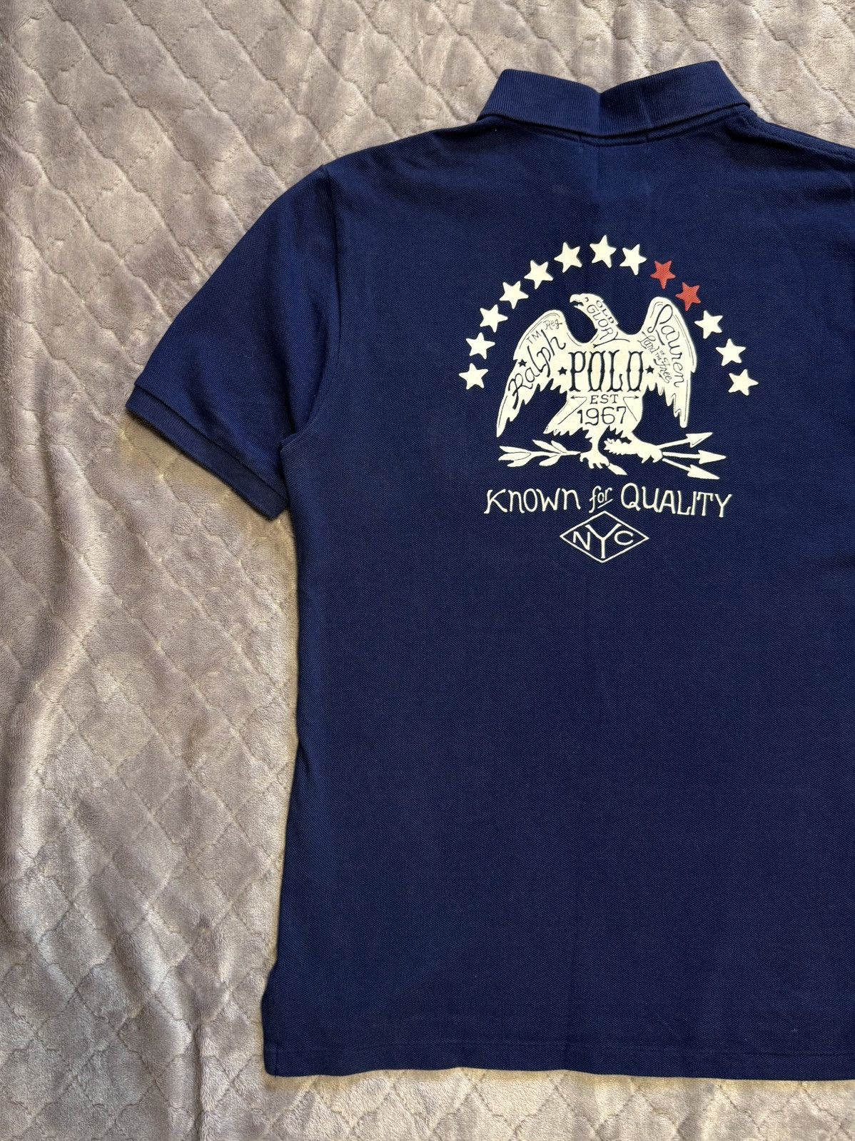 Polo Ralph Lauren × Vintage Vintage Polo Ralph Lauren Navy USA Flag Polo Shirt Size US L / EU 52-54 / 3 - 10 Thumbnail
