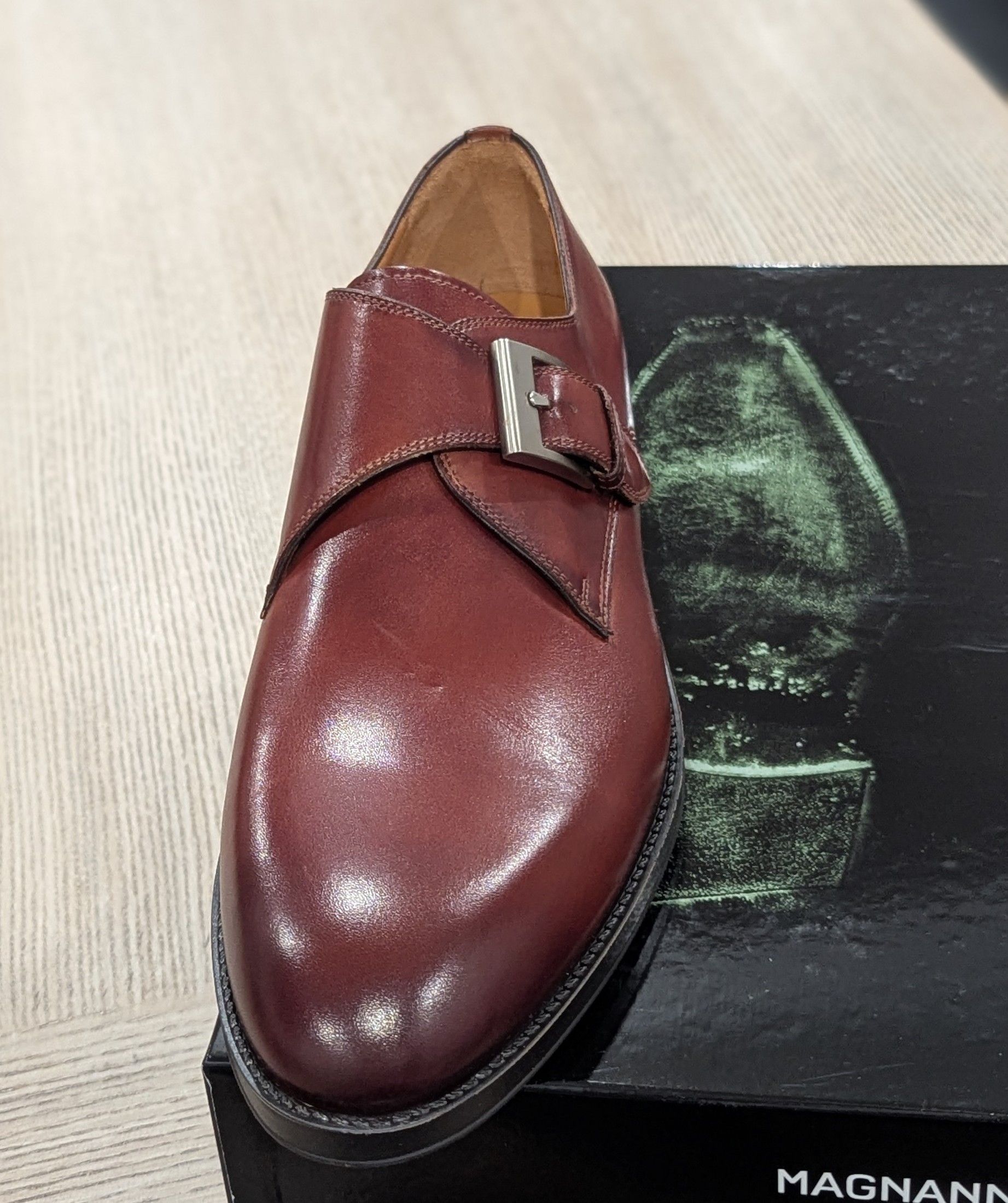 Magnanni Magnanni "Franklyn" Leather Monk Strap Shoes Cognac US 12 Size US 12 / EU 45 - 2 Thumbnail