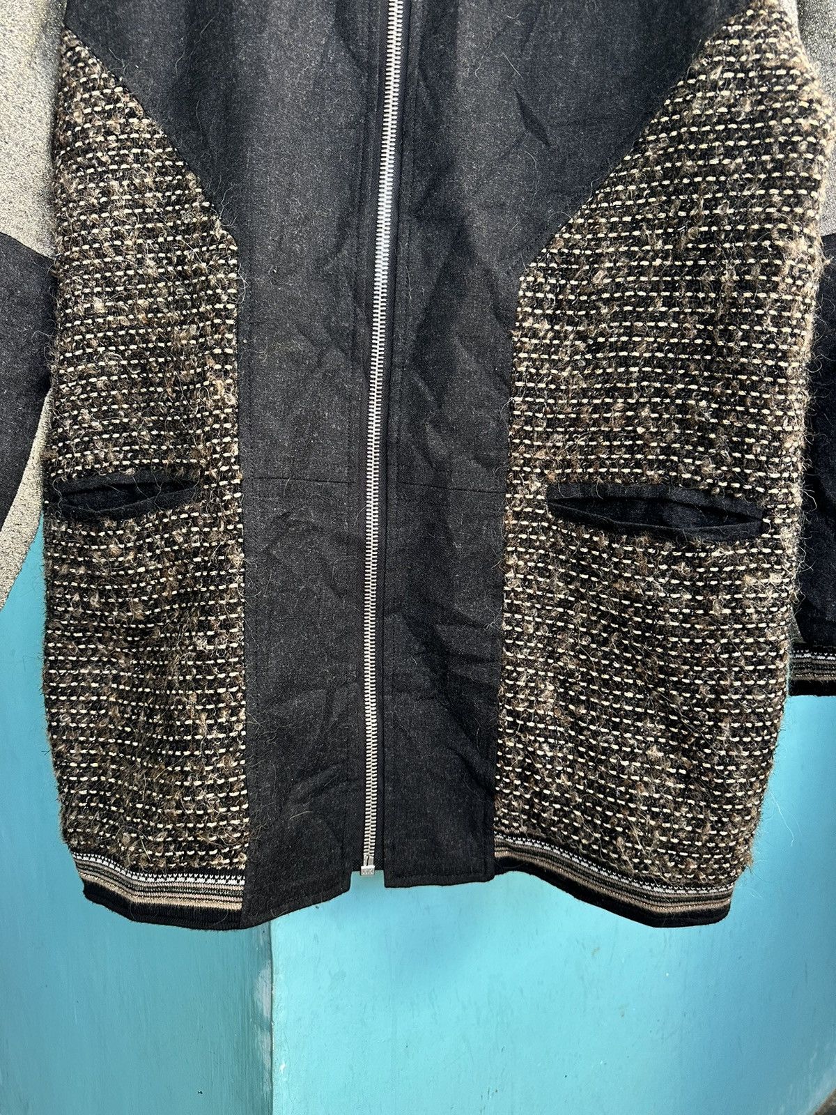 Designer Bleu Blanc Rouge Winter Fur Collar Jacket Size L / US 10 / IT 46 - 4 Thumbnail