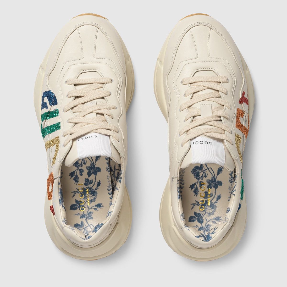Gucci o1s1wg110425 Women's Rhyton Glitter Logo Sneakers Size US 11 / IT 41 - 5 Thumbnail