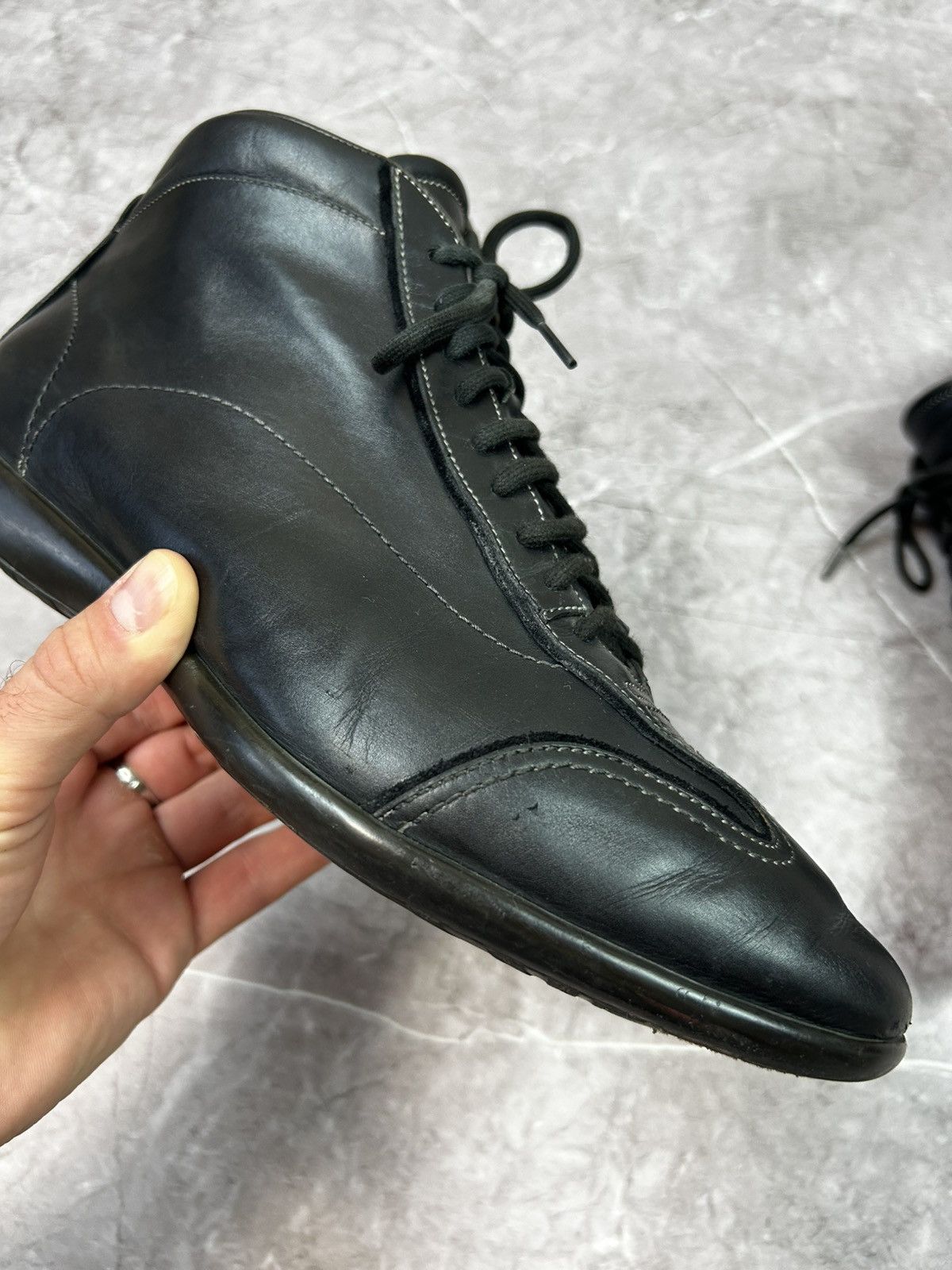 Santoni SANTONI CLUB Mens Black Soft Leather Ankle Boots Fashion Size US 7 / EU 40 - 3 Thumbnail