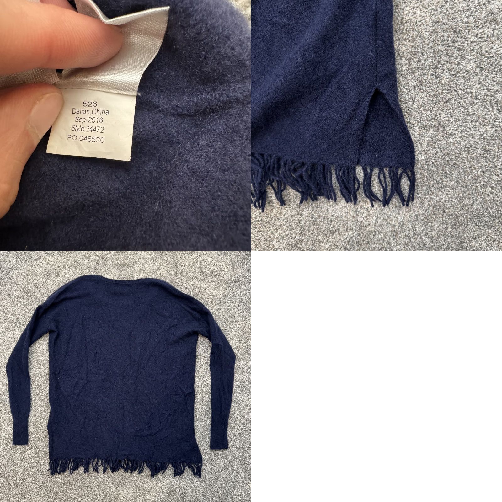 Lilly Pulitzer Lilly Pulitzer Sweater Womens XS Navy Blue 100% Cashmere Fringe Pullover S Size XS / US 0-2 / IT 36-38 - 9 Thumbnail