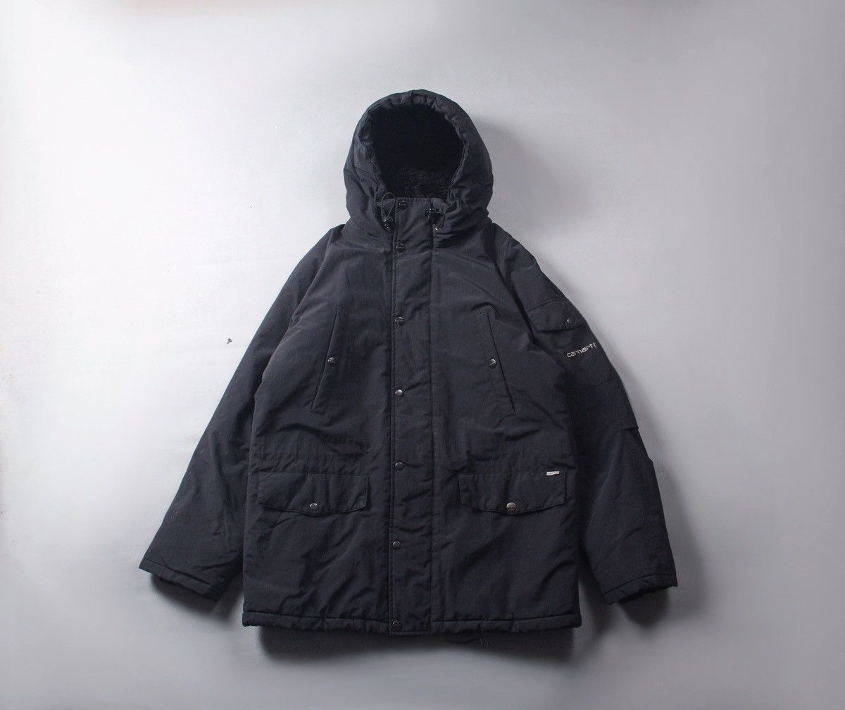 image of Carhartt Vintage Parka Winter Heavy Coat Black Jacket Xl, Men's