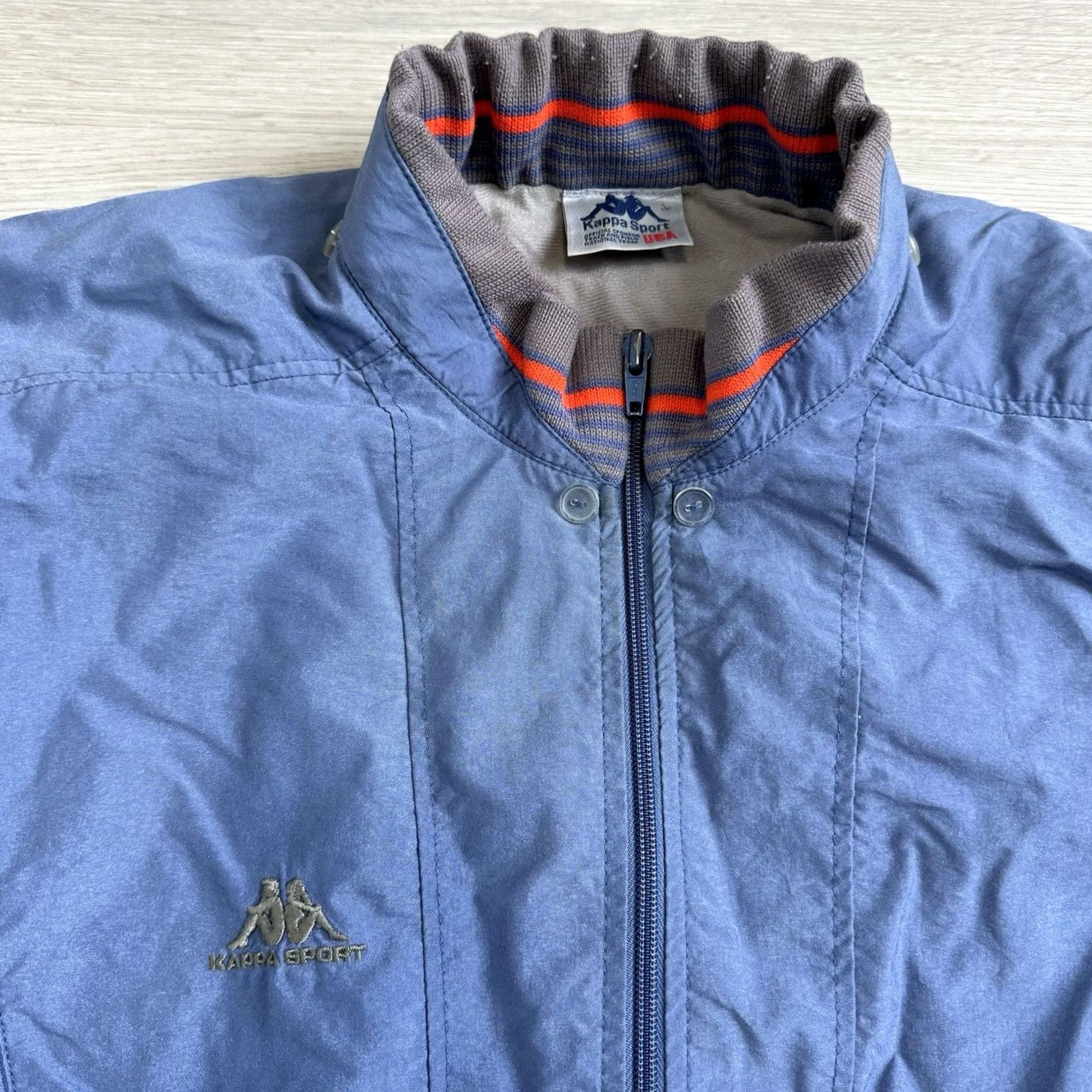 Kappa VINTAGE Kappa Windbreaker Jacket USA Men Medium Blue Pit to Pit 22 Length 27 Track & Field Size US XXL / EU 58 / 5 - 5 Thumbnail
