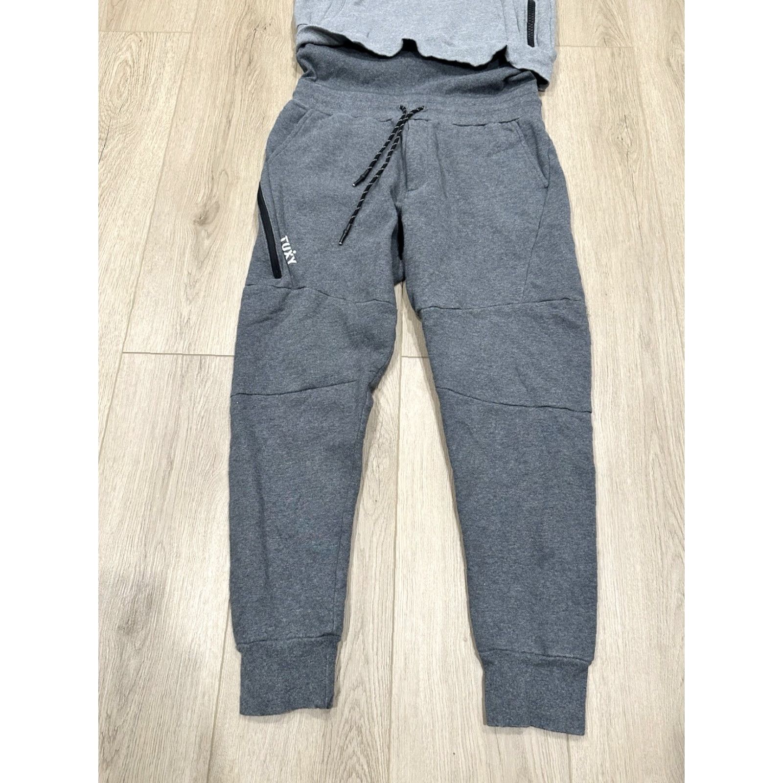 Vintage Tuxy Mens One Piece Jumpsuit Gray Dark Hoodie Sweatsuit Zip Drawstring Small Size US S / EU 44-46 / 1 - 2 Thumbnail