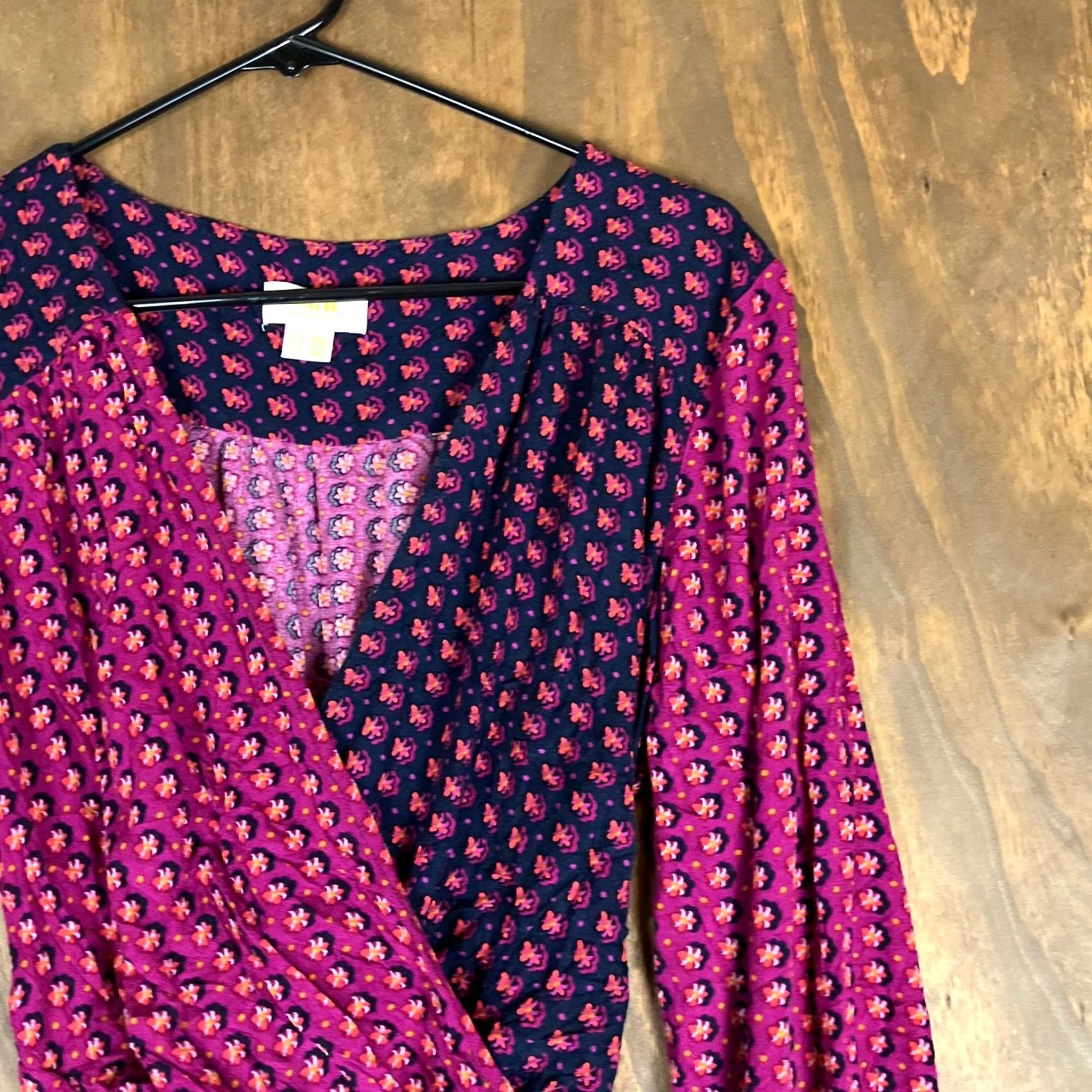 Anthropologie Anthropologie Maeve Women Blouse Multicolored Lisa Puff Sleeve Faux Wrap 12 Size XL / US 12-14 / IT 48-50 - 6 Thumbnail