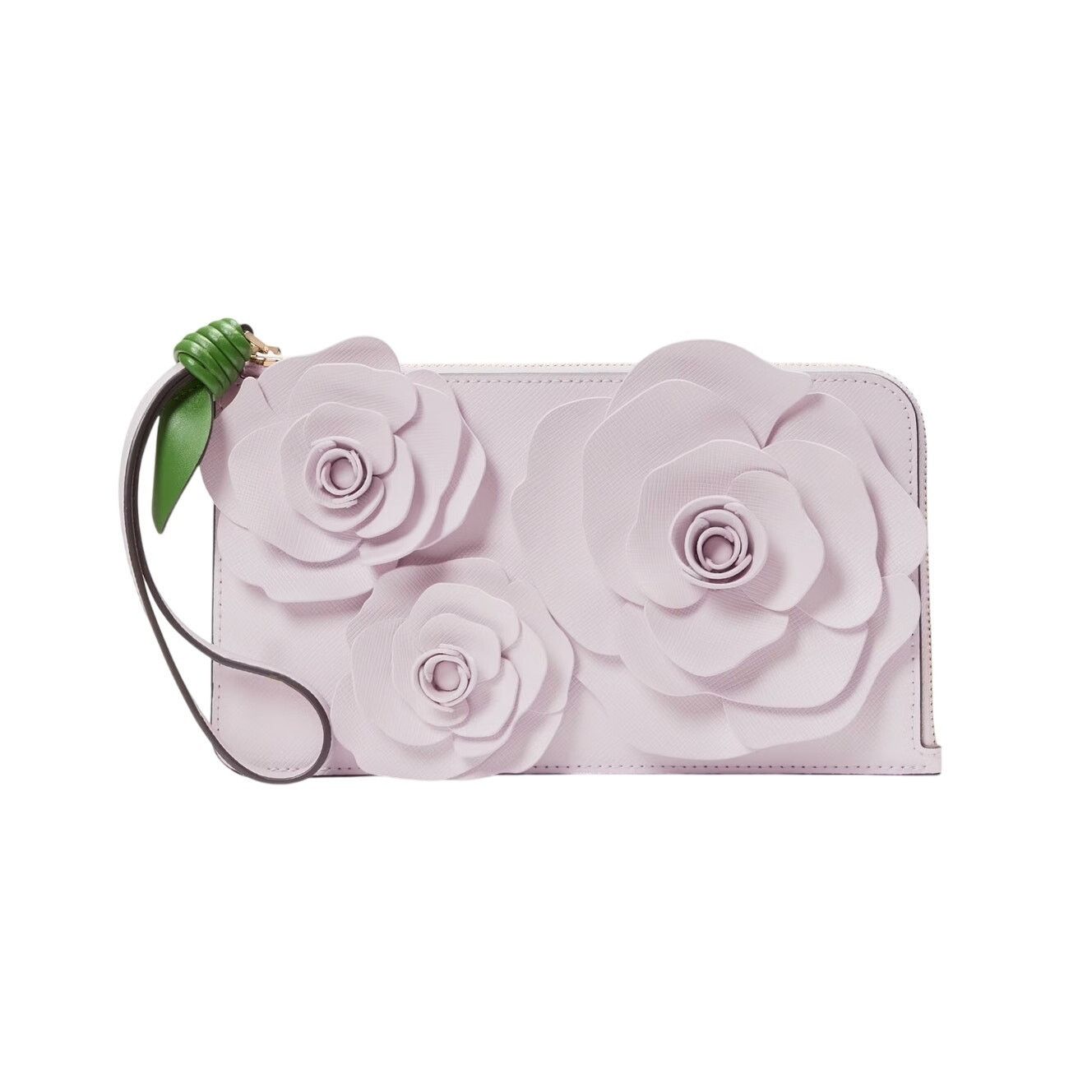 Kate Spade Kate Spade Flora Flower Medium L-Zip Wristlet Pale Amethyst Size ONE SIZE - 1 Thumbnail
