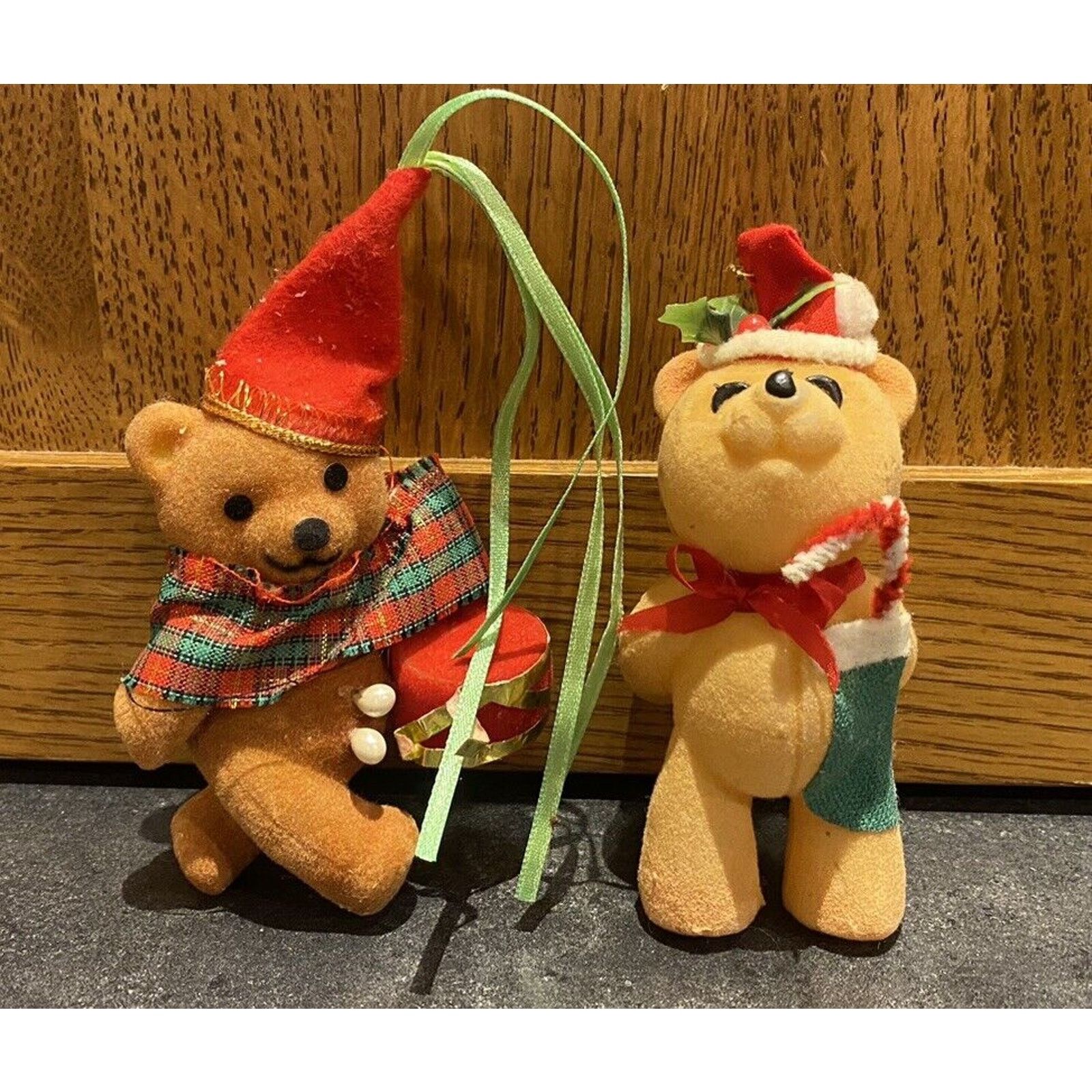 Other Vintage Flocked Bears Christmas Ornaments Lot Of 2 Size ONE SIZE - 1 Thumbnail
