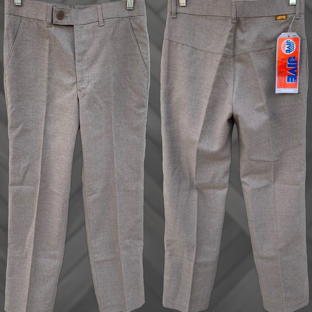 Vintage VINTAGE Jive Casualwear Pants 31 31 Waist 30.5 Inseam 31 Brown Polyester Viscose Unisex Adults 70s 1970s Snug Fitting Hippie Style Mens Womens Size 24" / US 00 / IT 34 - 1 Thumbnail