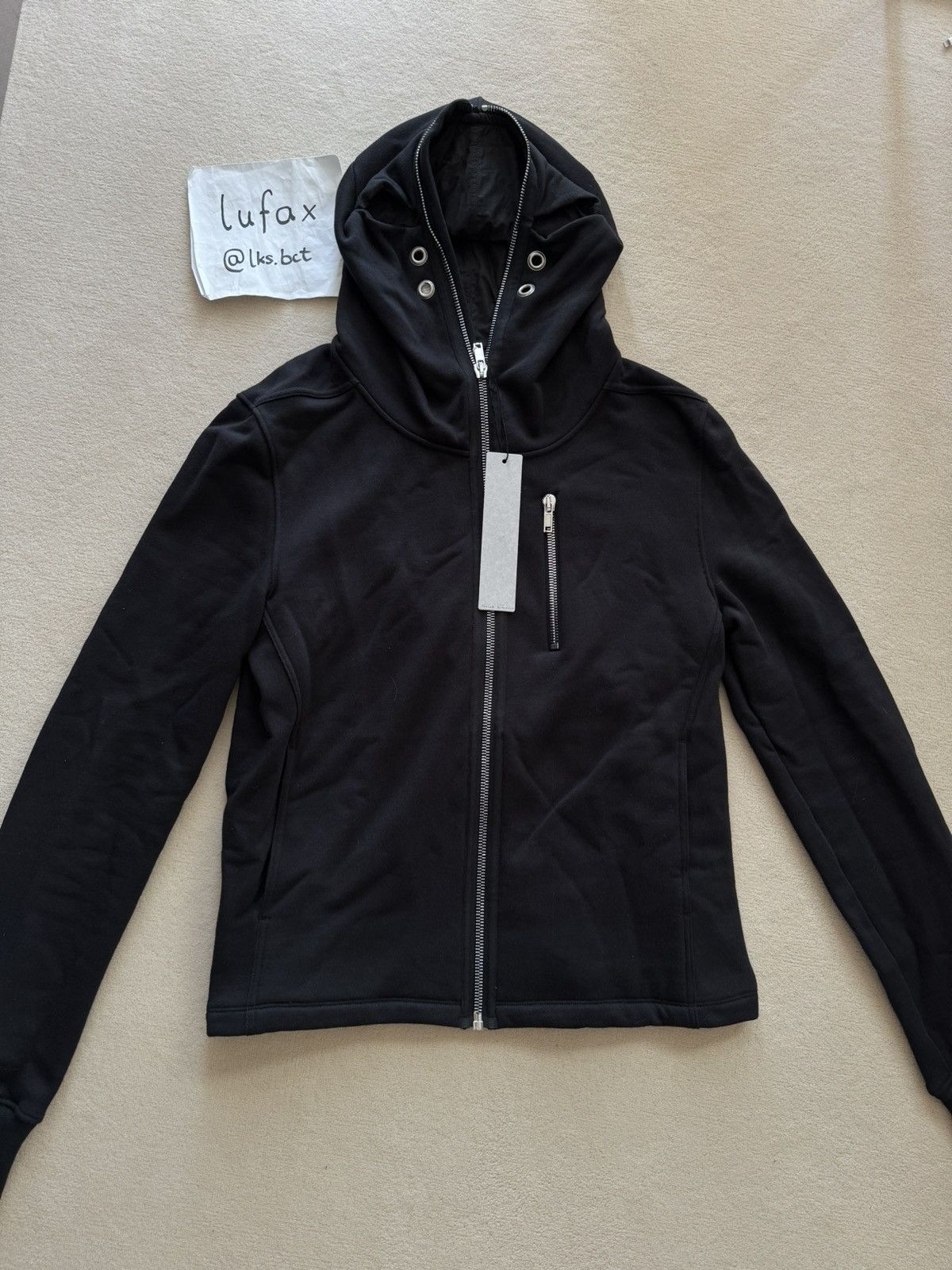 image of Rick Owens New | Sample Fw22 Strobe Runway Gimp Zip Up With Eyelets in Black, Men's (Size Medium)