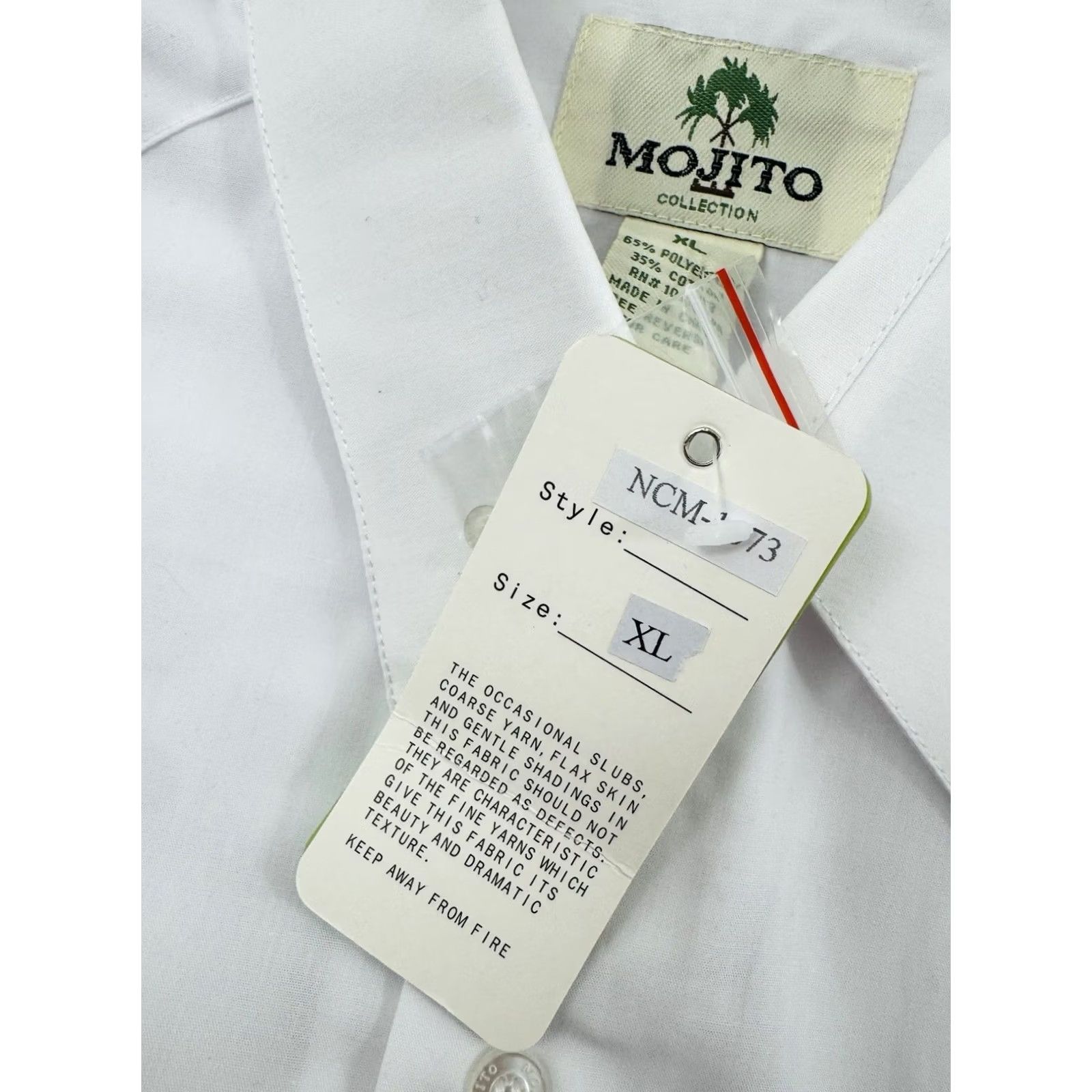 Vintage MOJITO Guayabera Wedding Cabana XL Shirt Men White Short Sleeve Button-Up N/A Size US XL / EU 56 / 4 - 4 Thumbnail