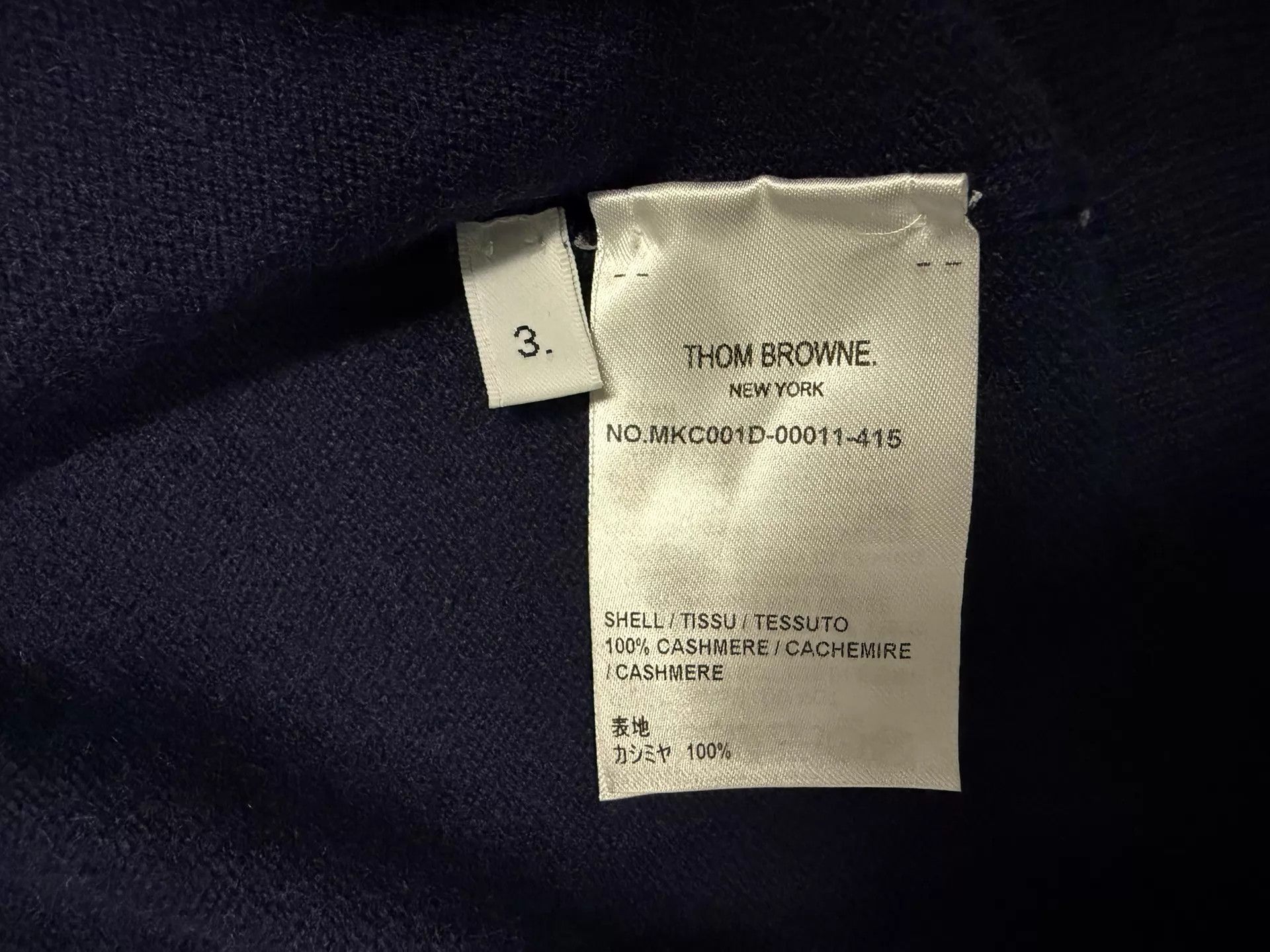 Thom Browne Thom Browne Navy White Piping Cashmere Cardigan 3 Size US L / EU 52-54 / 3 - 5 Thumbnail