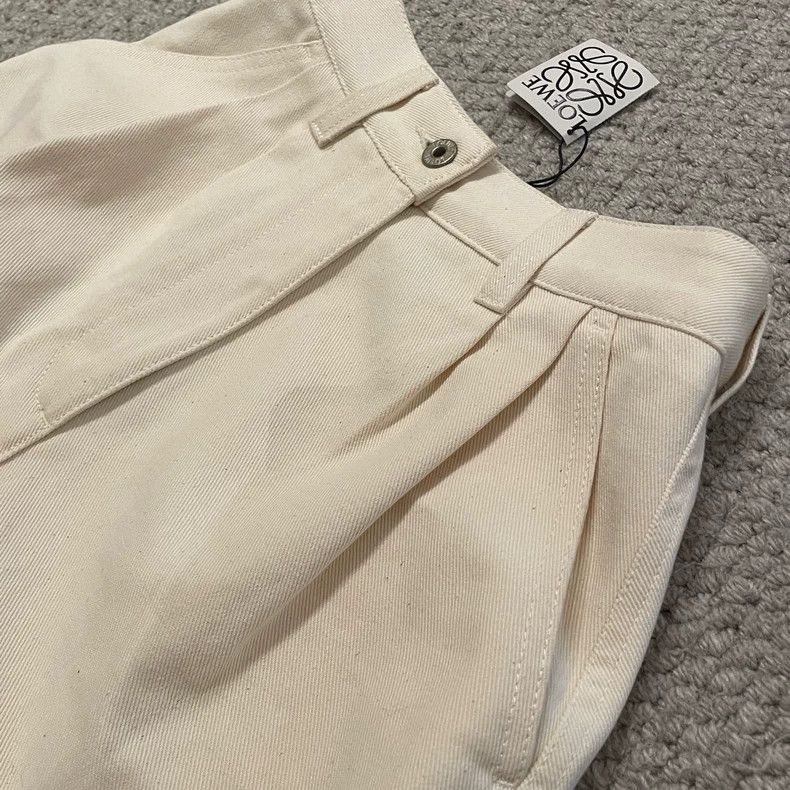 Loewe LOEWE sizeM White denim jeans with wide leg shorts Size 27" / US 4 / IT 40 - 5 Thumbnail