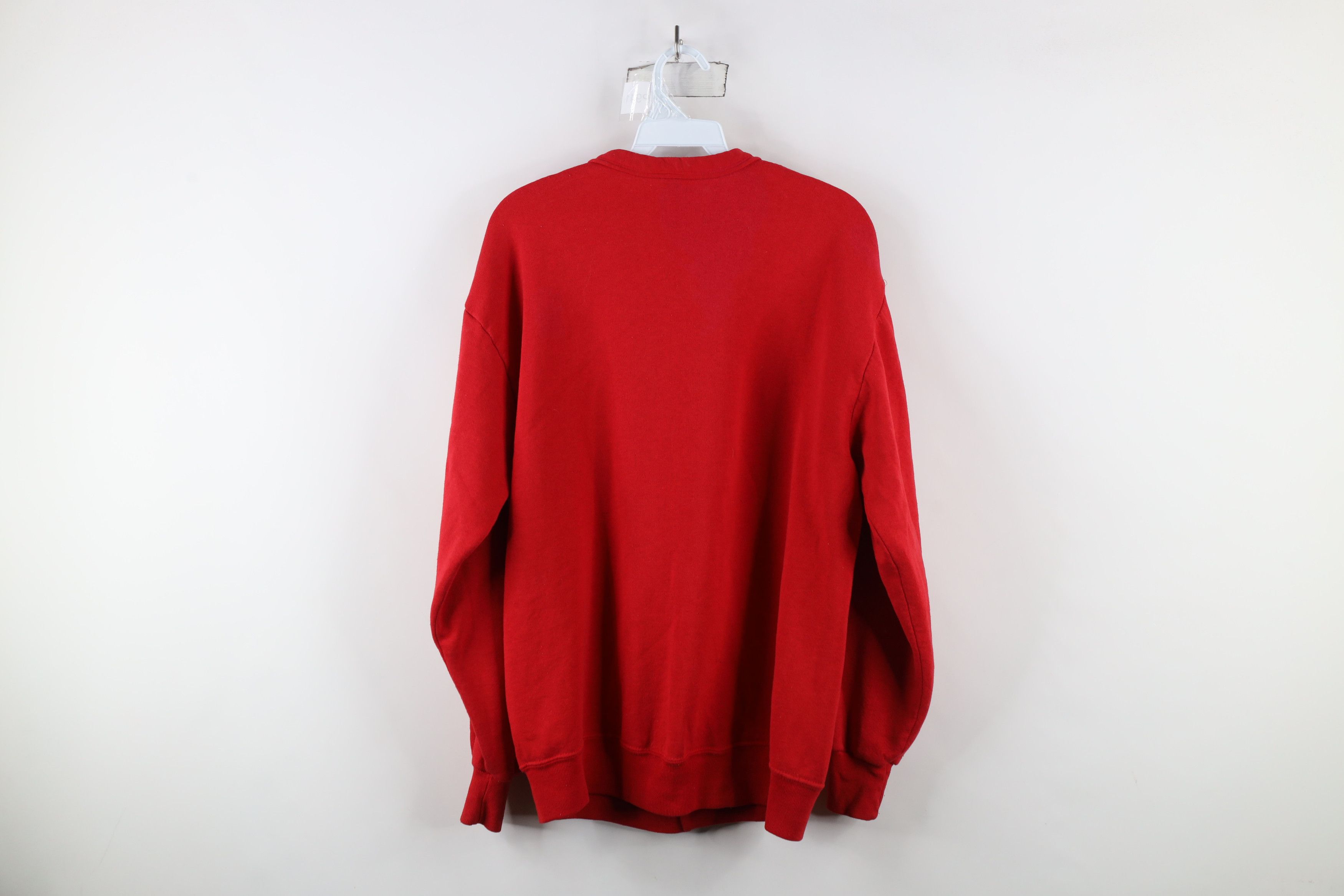 Vintage Vintage 90s Streetwear Blank Cardigan Sweatshirt Red USA Size US L / EU 52-54 / 3 - 9 Thumbnail