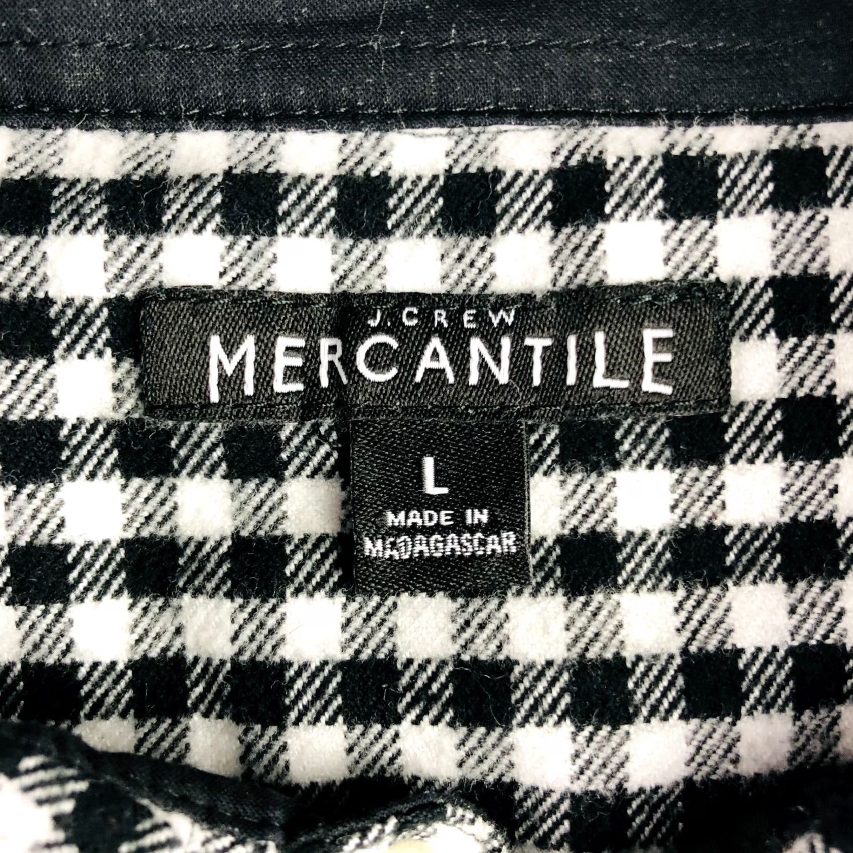 J.Crew J. Crew Mercantile Men's Black Gingham Flannel Button Shirt L Size US L / EU 52-54 / 3 - 3 Thumbnail