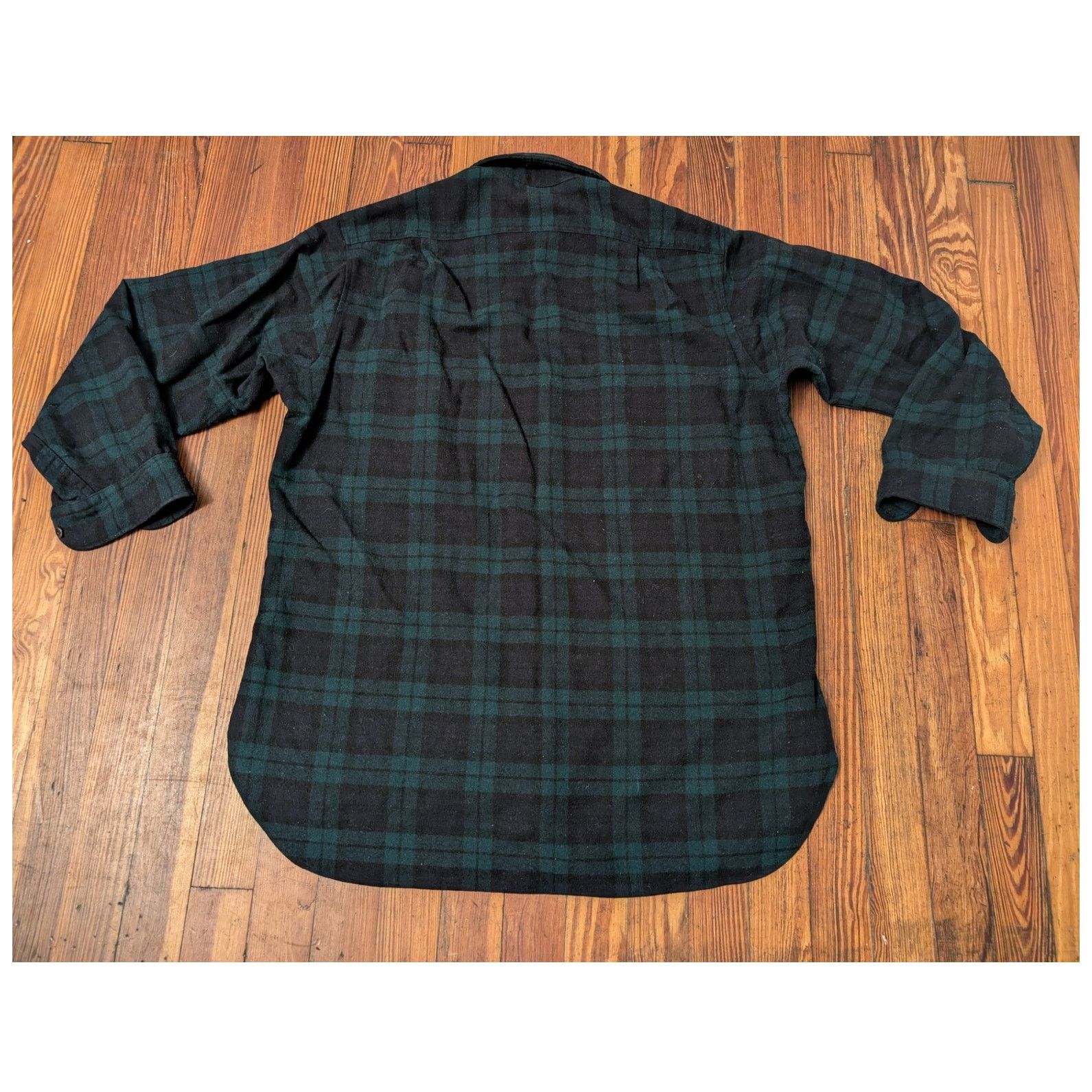 Pendleton Pendleton 60s 70s Wool Green Plaid Button Down Shirt 17.5 Size US XL / EU 56 / 4 - 2 Thumbnail