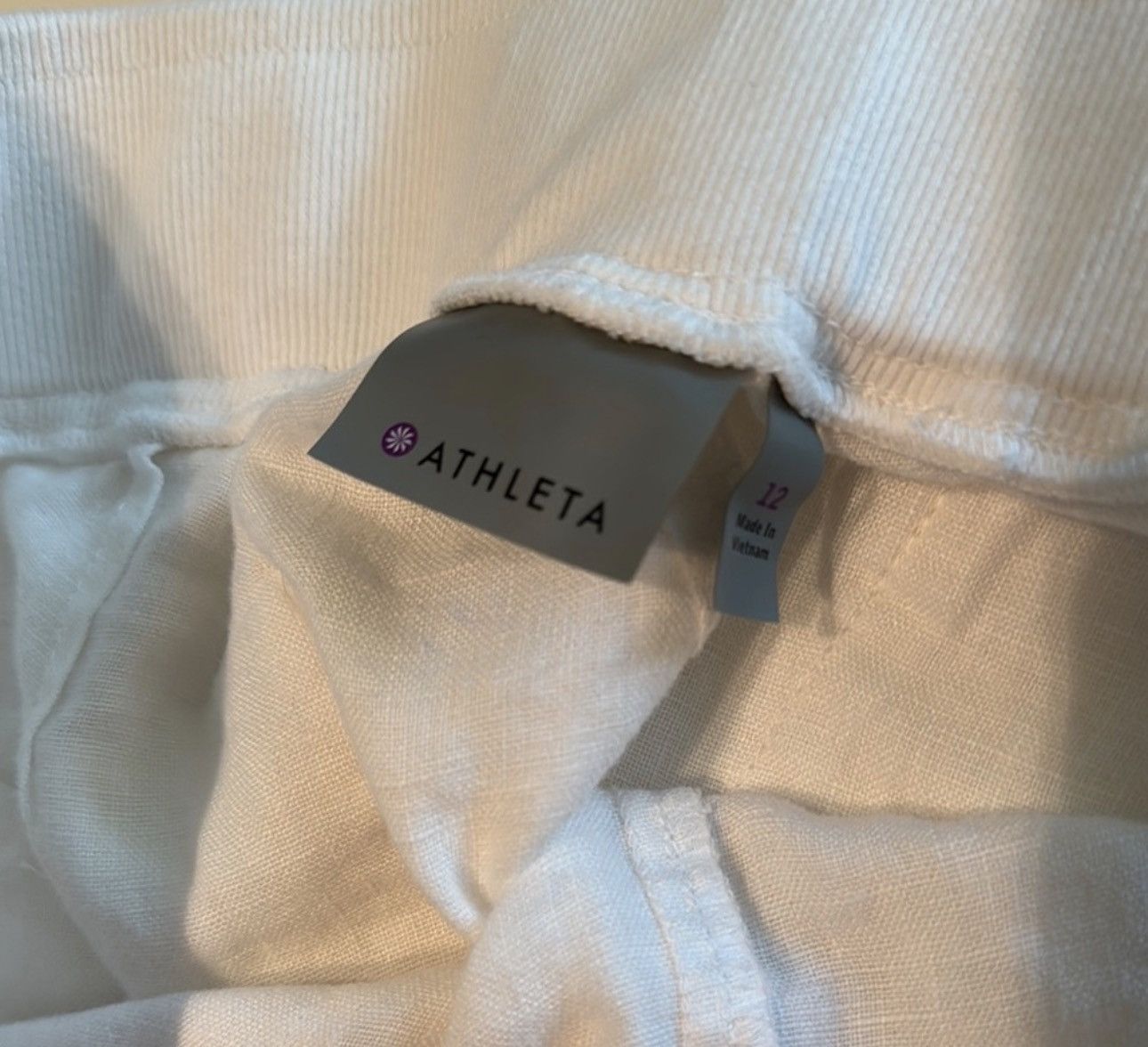 Athleta Athleta White Linen Pants Size 34" / US 12 / IT 48 - 2 Thumbnail