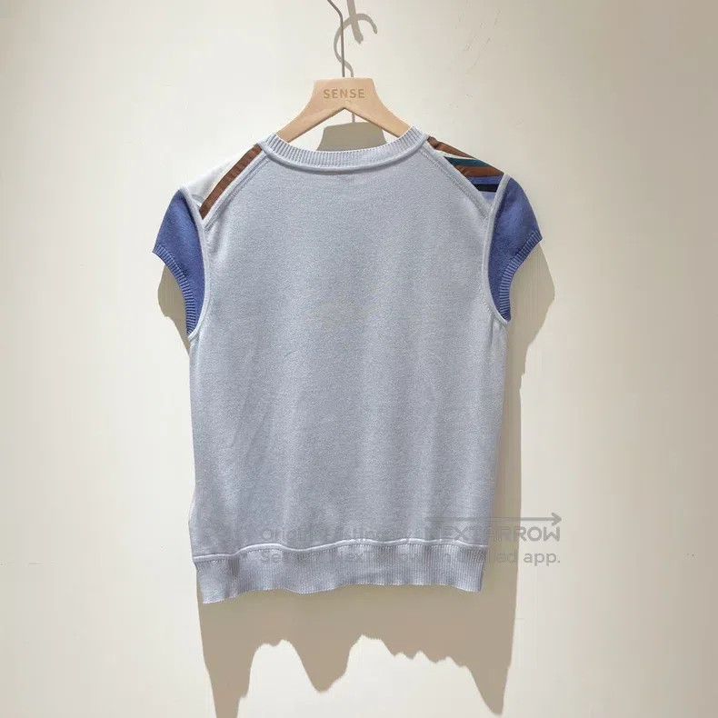Hermes Hermes Silk blue short sleeve knit top Size XS / US 0-2 / IT 36-38 - 2 Thumbnail