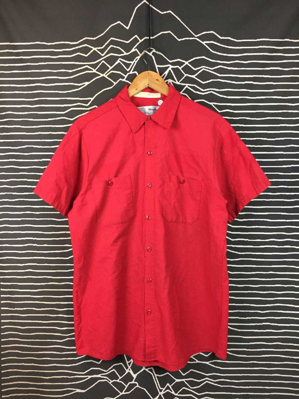 Vintage Vtg WearGuard Made in Usa Red Industrial Work Shirt Size US L / EU 52-54 / 3 - 2 Thumbnail