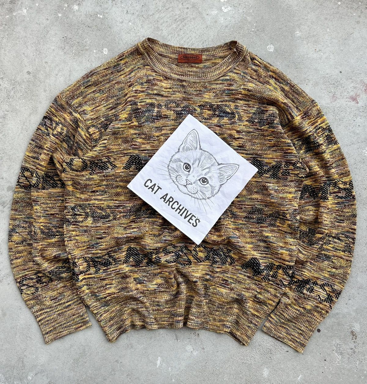 Missoni 💥CRAZY💥 VINTAGE MISSONI LOGO INTARSIA KNIT Size US L / EU 52-54 / 3 - 10 Thumbnail