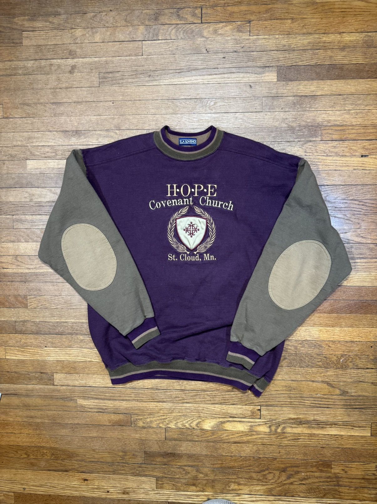 Vintage Vintage Hope Church Two Tone Crewneck Sweatshirt Size US L / EU 52-54 / 3 - 1 Thumbnail