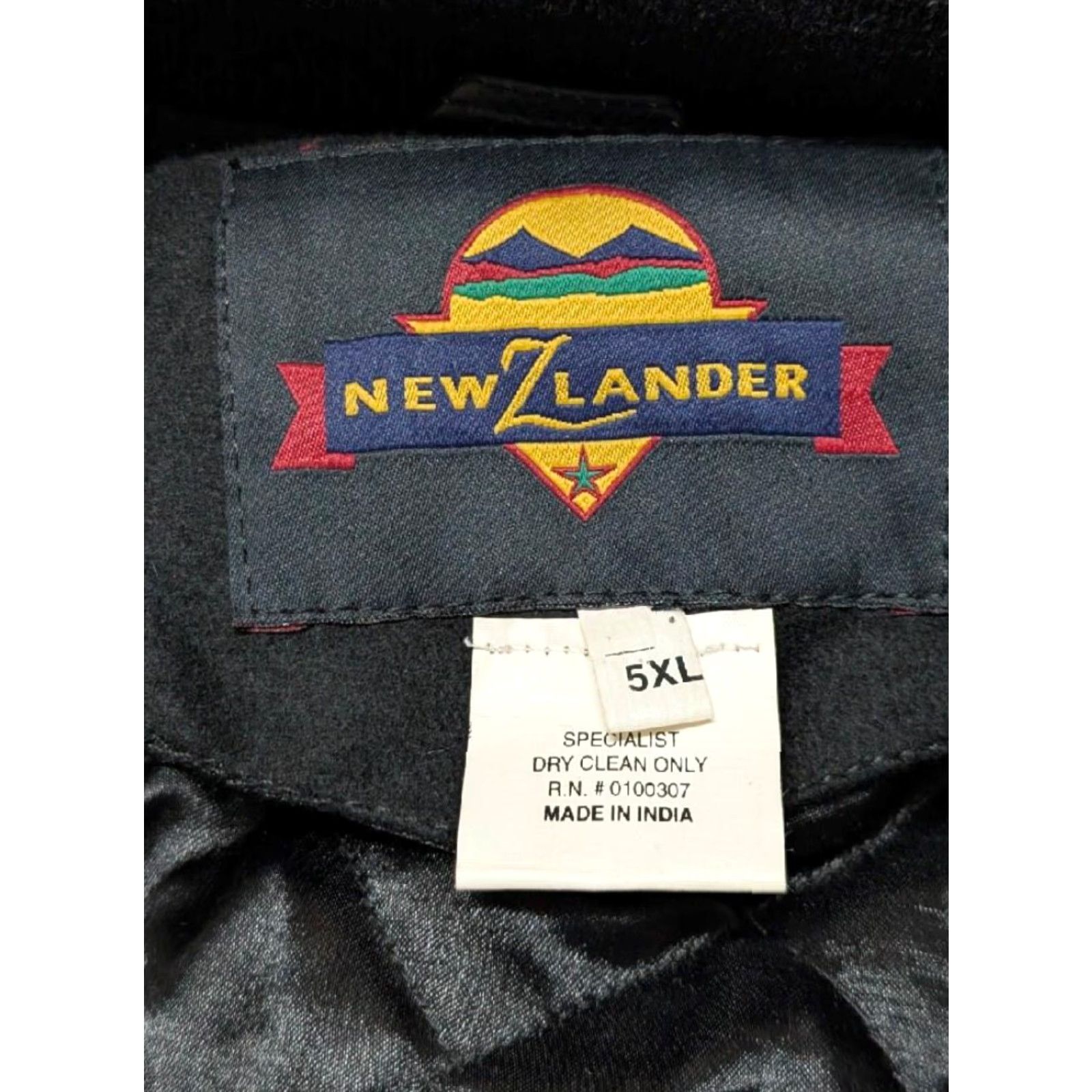 Vintage VINTAGE New ZLander VARSITY Leather Bomber Jacket, 5XL, Black, 56 Chest, Mens, Jacvket, 1990s, Letterman Sleeves, 56, 5XL, NOS? Size US XXL / EU 58 / 5 - 7 Thumbnail